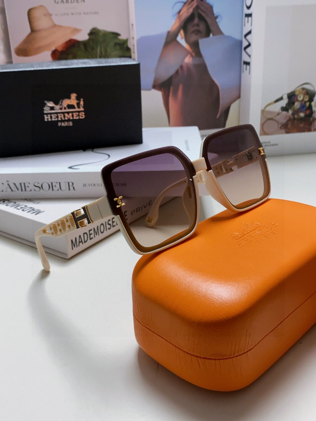 Hermès Fashion Gray Lens Sunglasses for Women - detail image 7