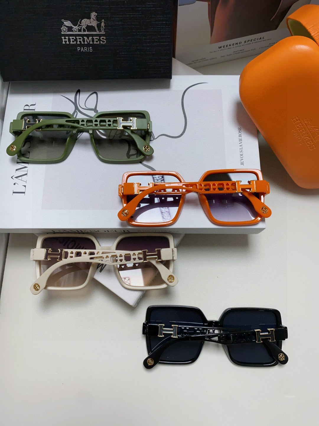 Hermès Fashion Gray Lens Sunglasses for Women - detail image 8