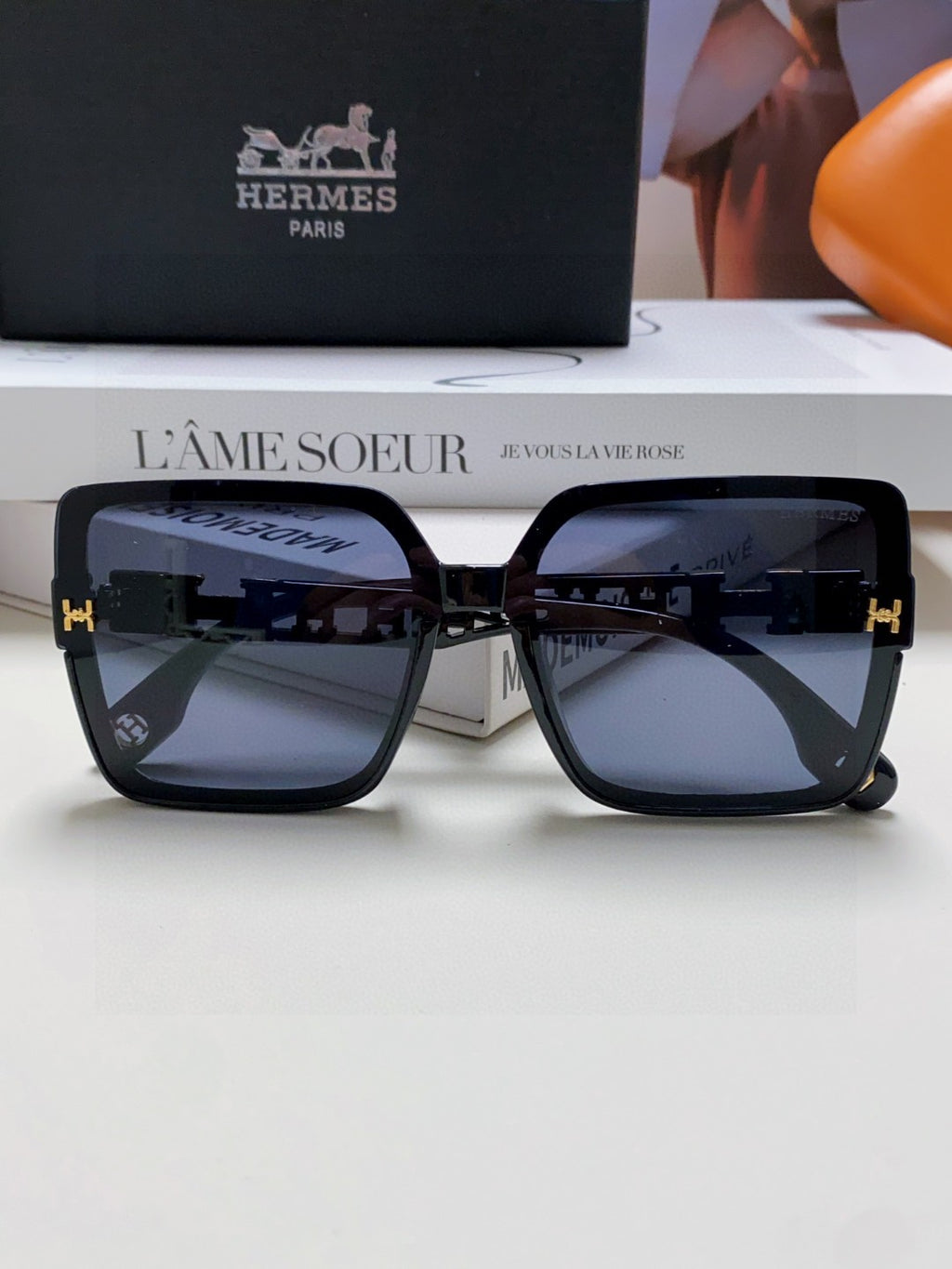 Hermès Fashion Blue Lens Sunglasses for Women - detail image 6