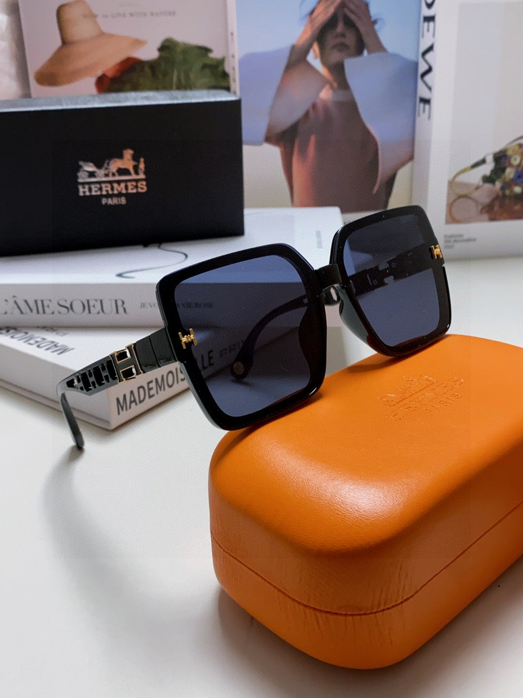 Hermès Fashion Blue Lens Sunglasses for Women - detail image 7