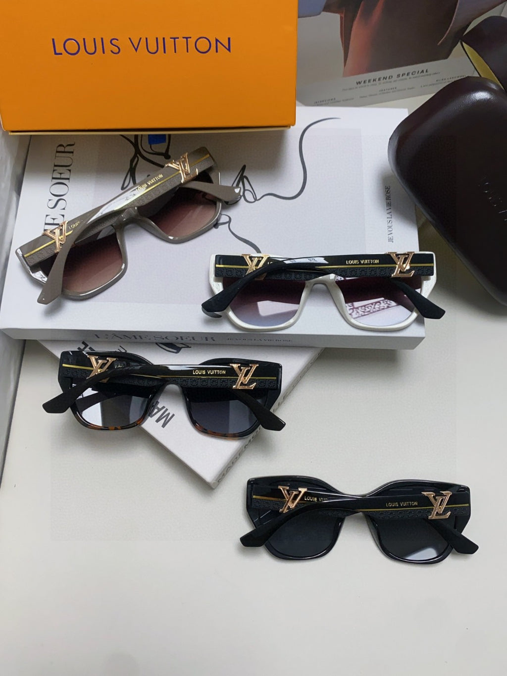 Louis Vuitton Acetate Fashion Gray Lens Sunglasses for Women - detail image 8