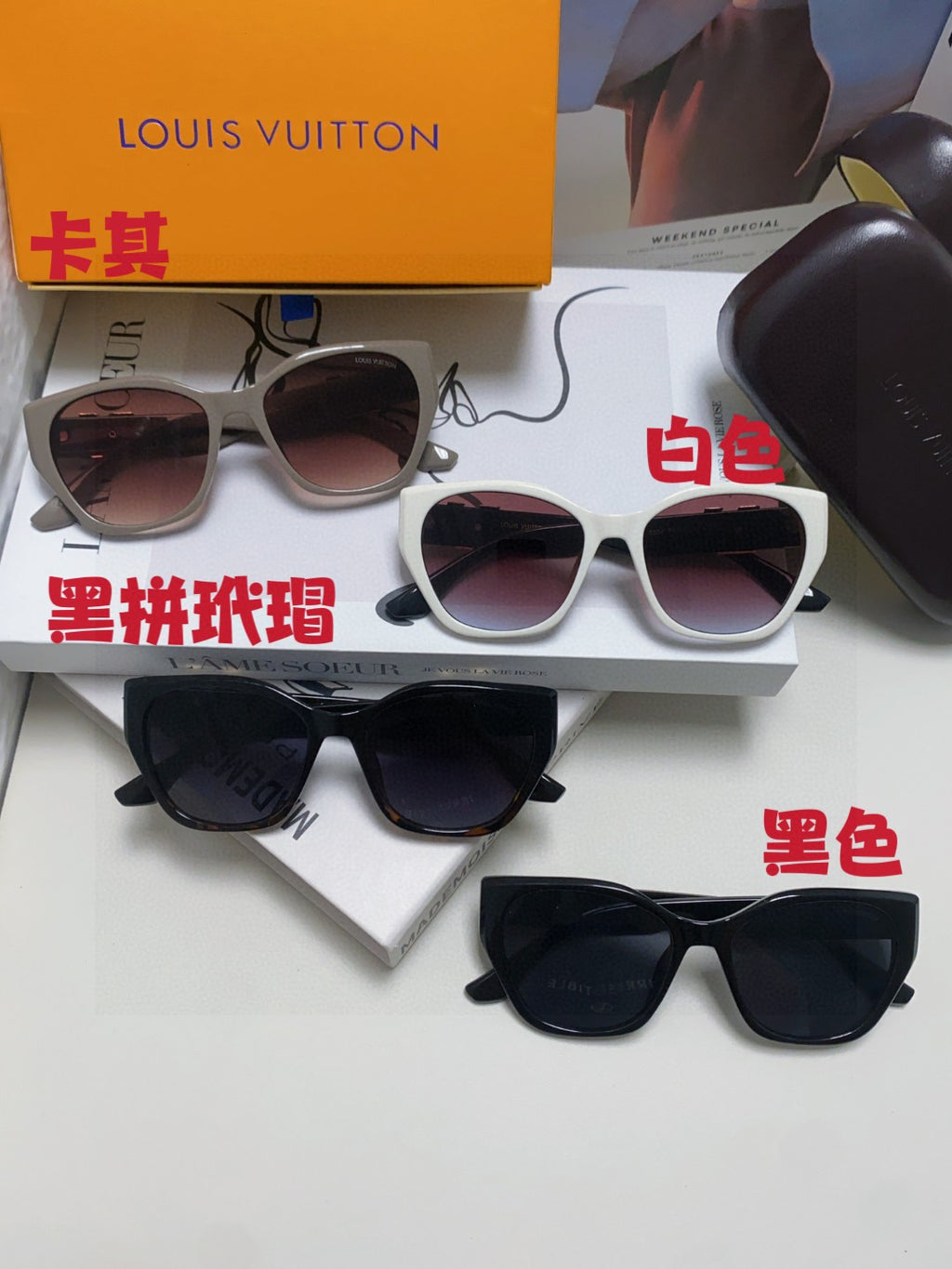 Louis Vuitton Acetate Fashion Blue Lens Sunglasses for Women - detail image 9