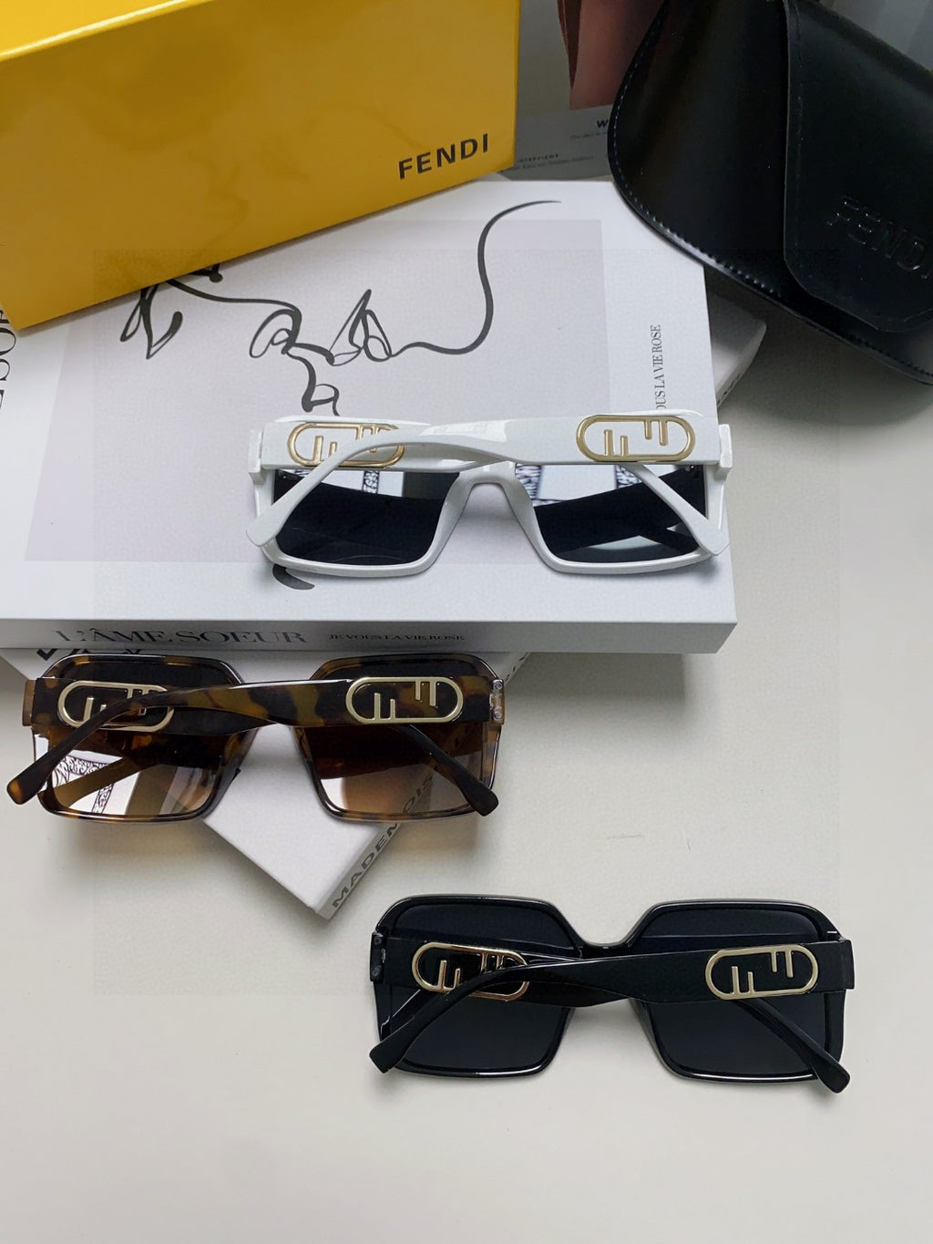 Fendi Square Black Lens Sunglasses for Men & Women - 399284 - detail image 7