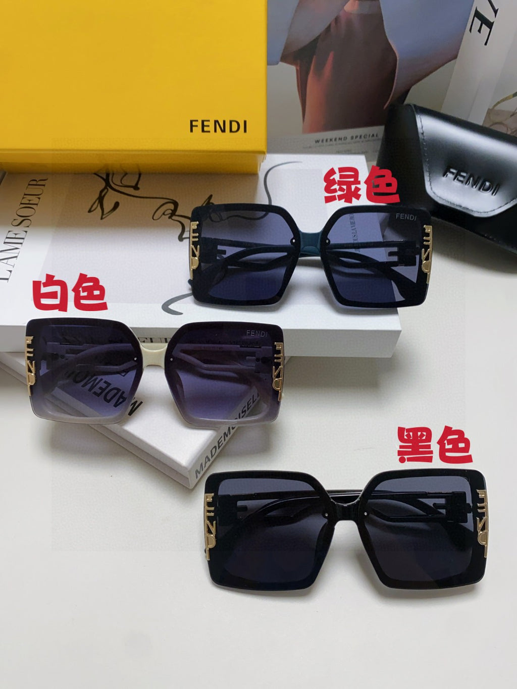 Fendi Fashion Blue Lens Sunglasses for Women - 399286 - detail image 10