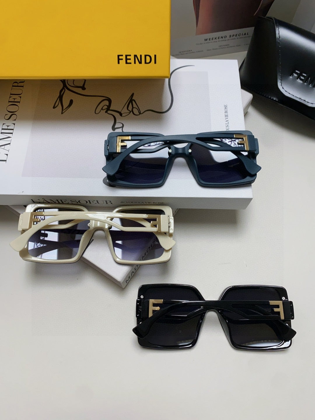 Fendi Fashion Blue Lens Sunglasses for Women - detail image 8