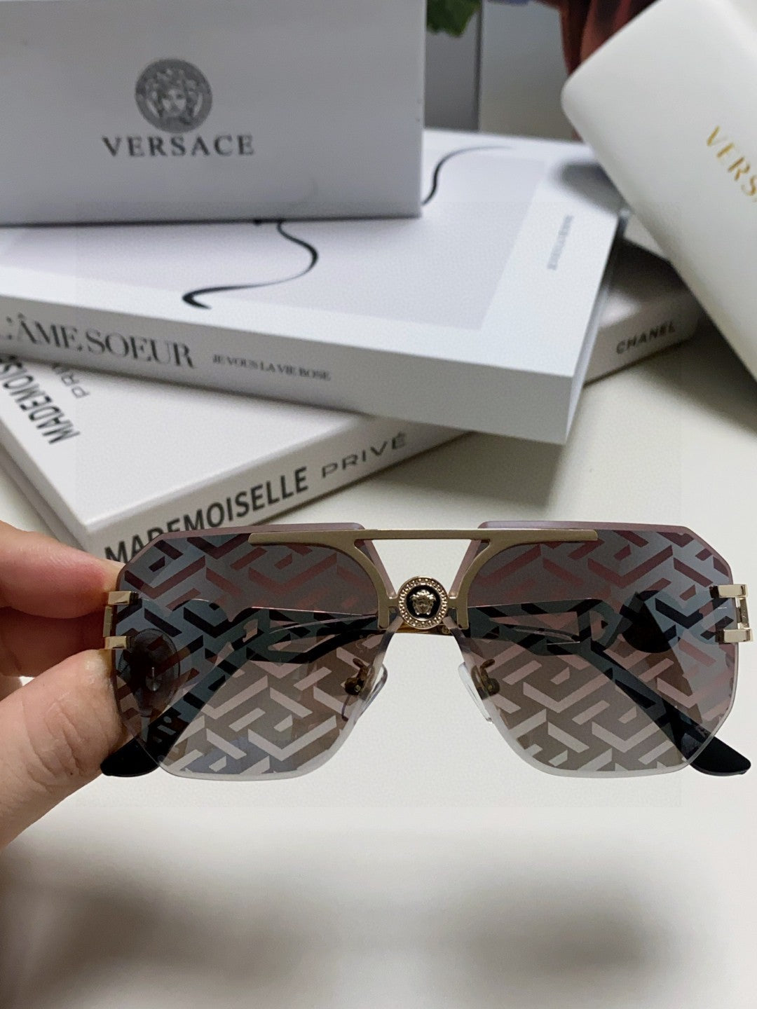 Versace Square Gray Lens Sunglasses for Men & Women - 432815 - detail image 2