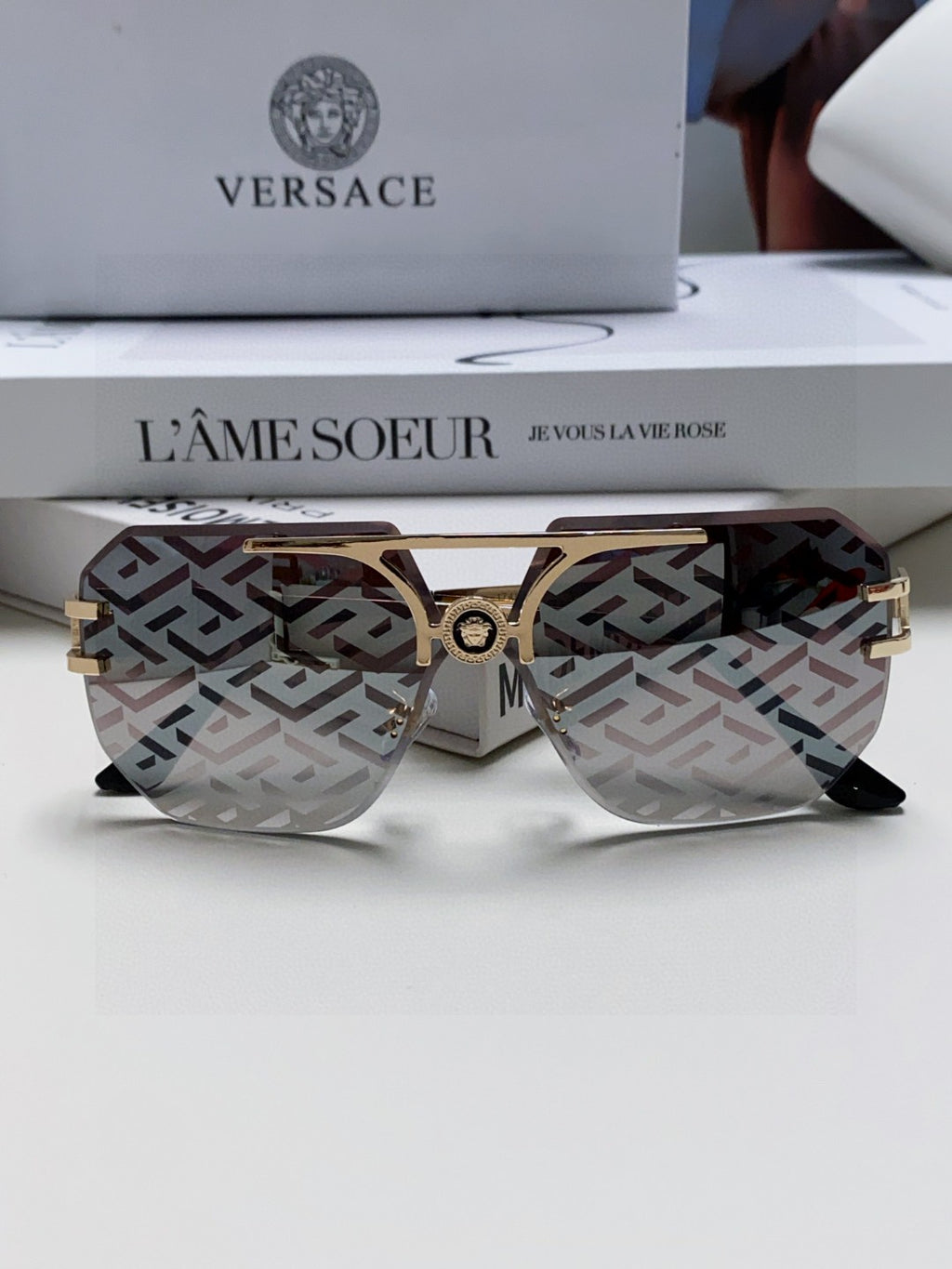 Versace Square Gray Lens Sunglasses for Men & Women - 158634 - detail image 5