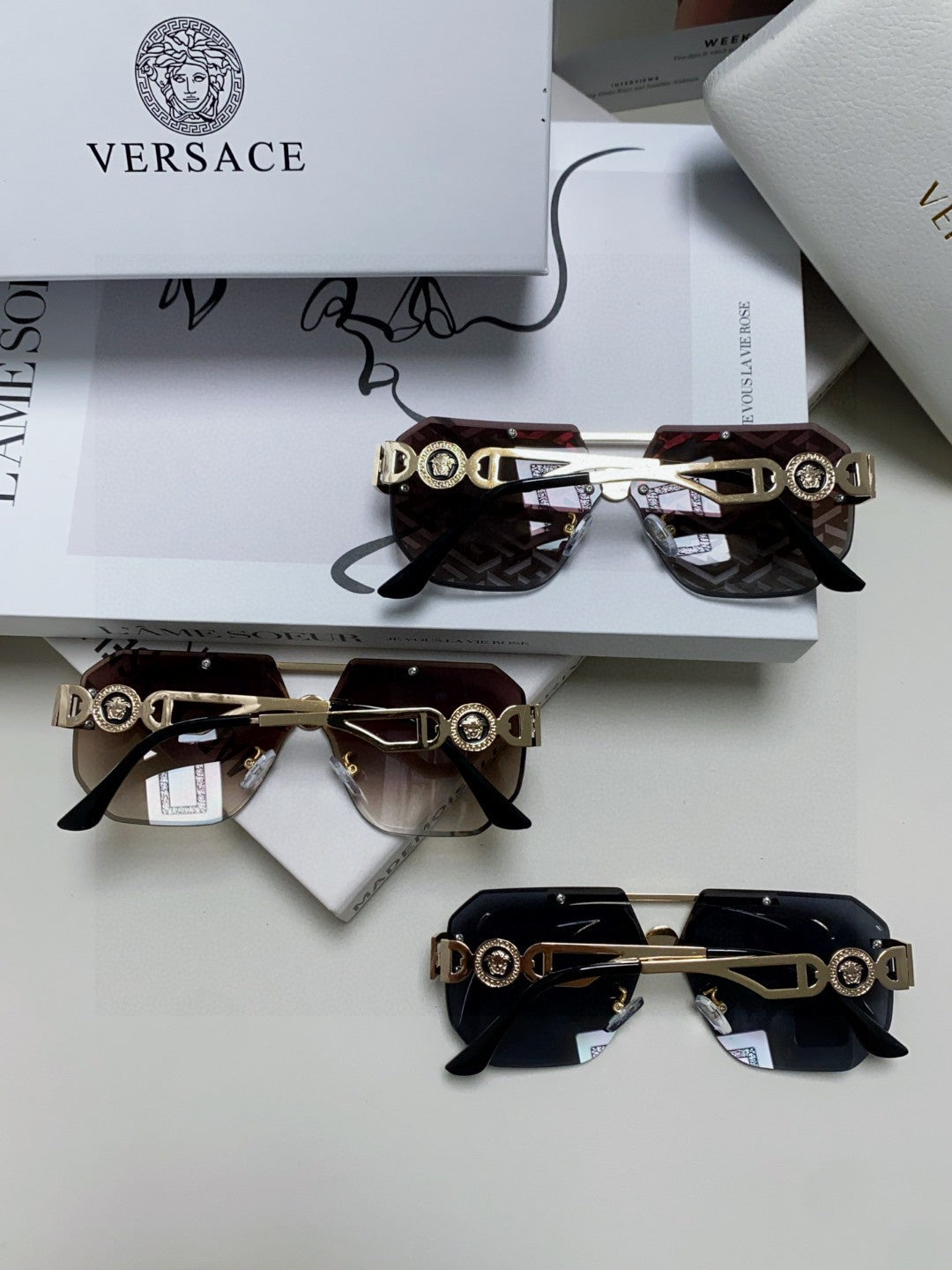 Versace Square Gray Lens Sunglasses for Men & Women - 432815 - detail image 7