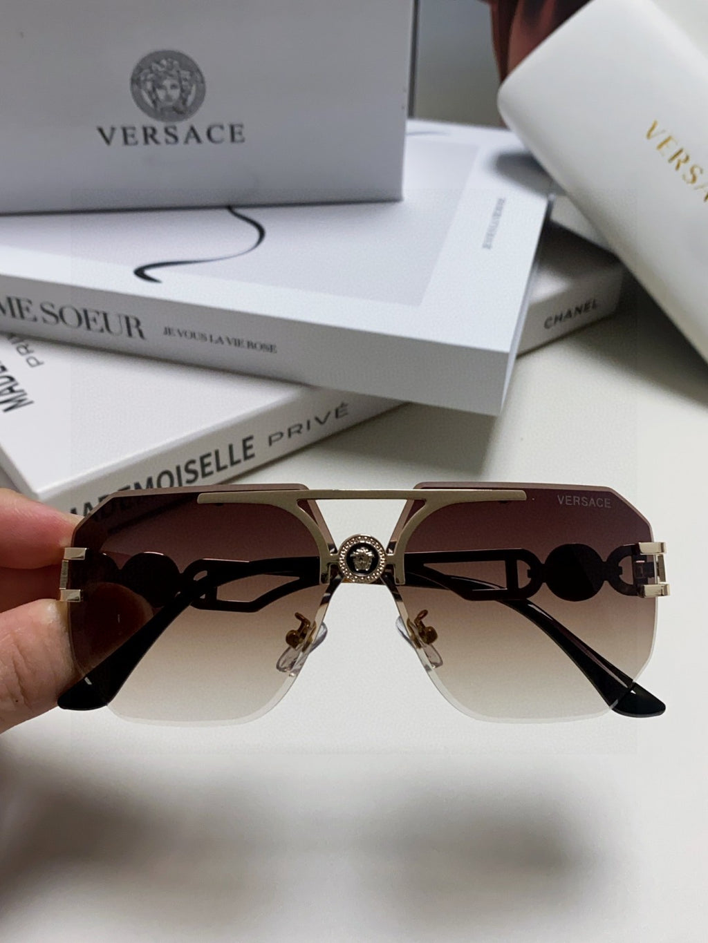 Versace Square Gray Lens Sunglasses for Men & Women - 432816 - detail image 2