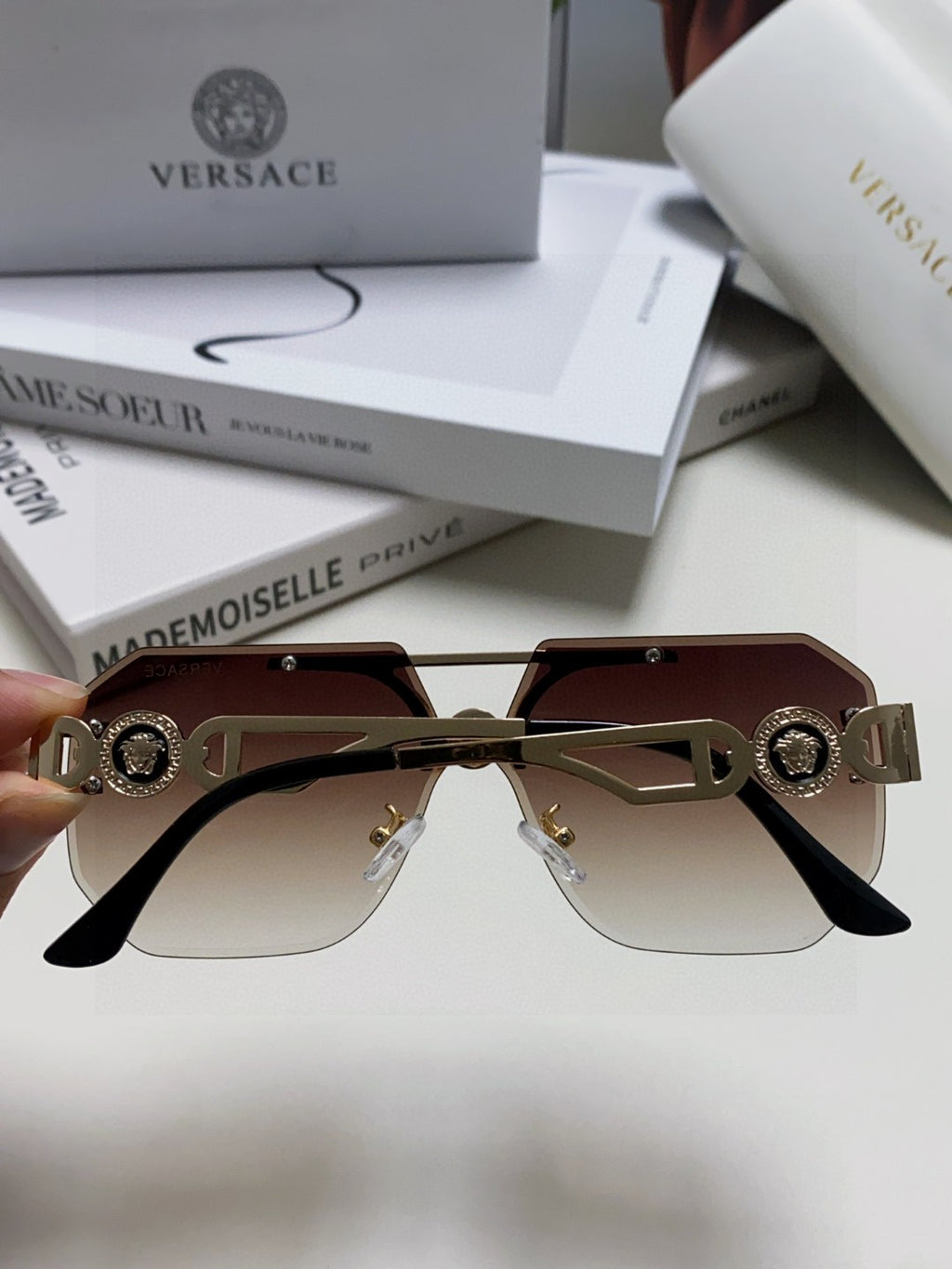 Versace Square Gray Lens Sunglasses for Men & Women - 432816 - detail image 3