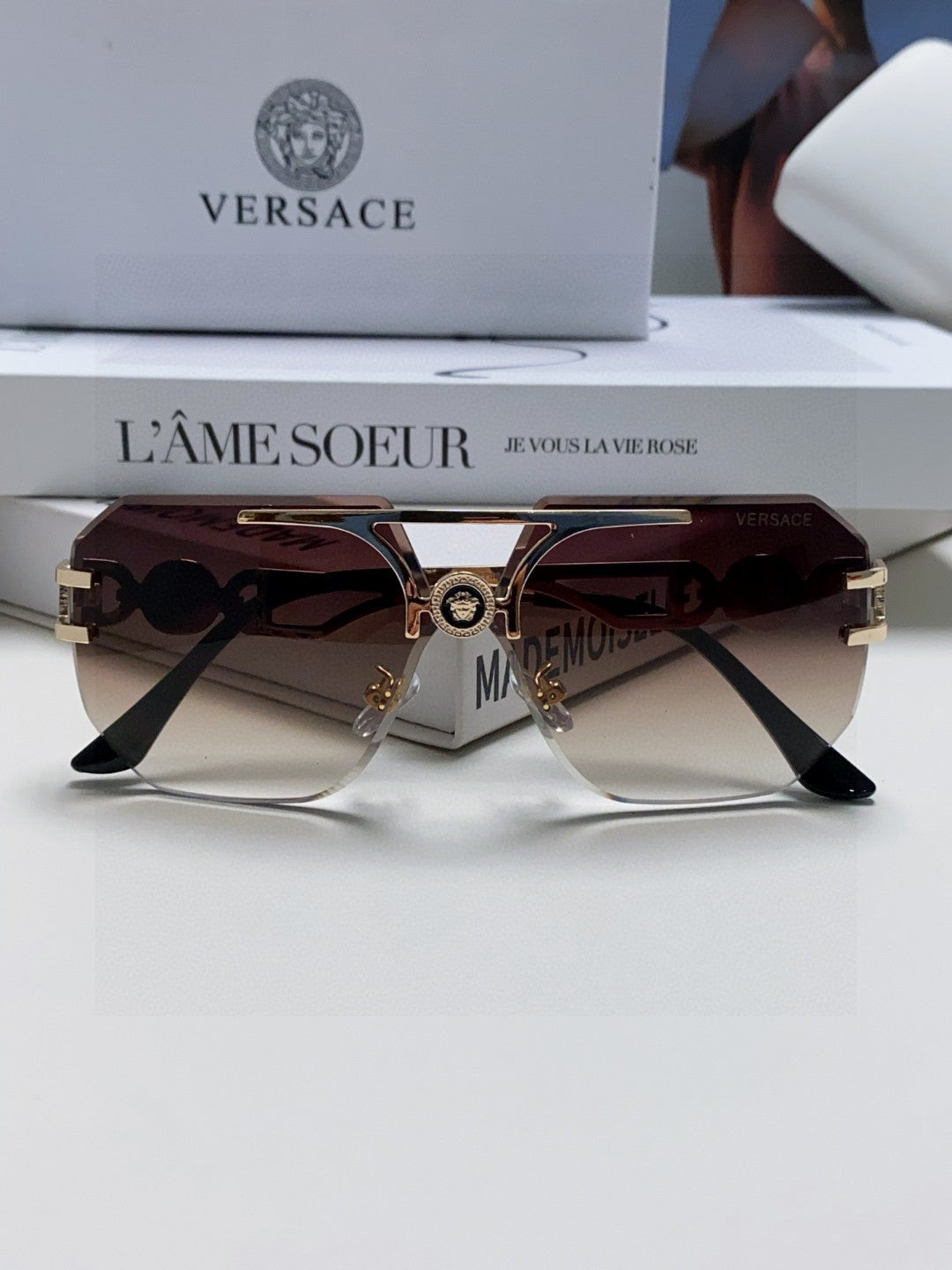 Versace Square Gray Lens Sunglasses for Men & Women - 158635 - detail image 5