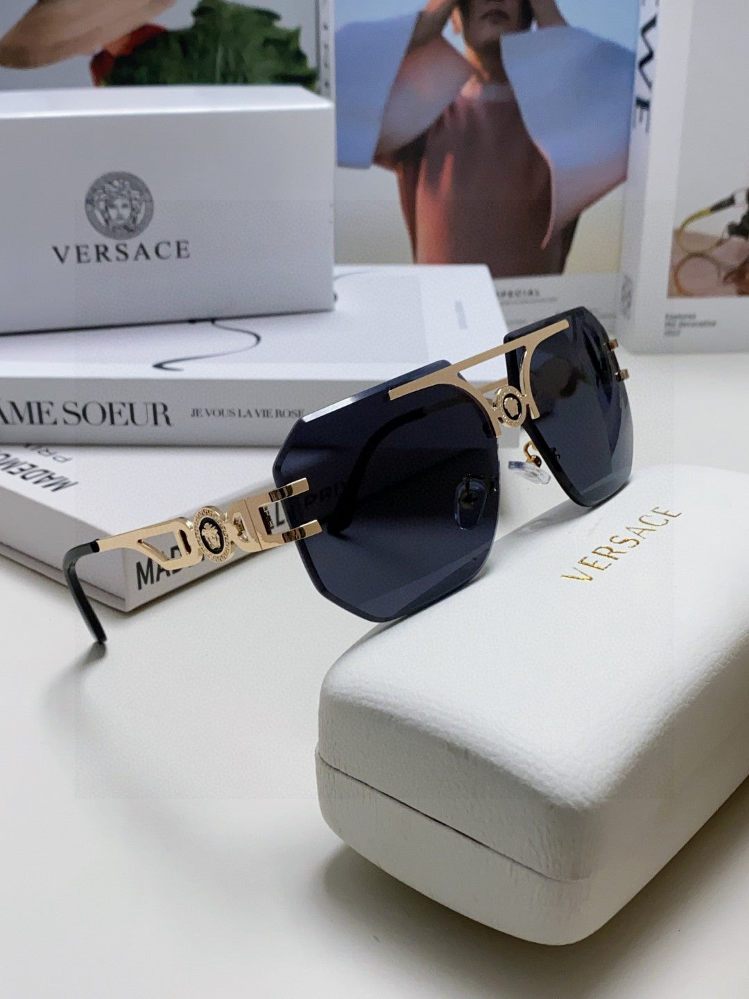 Versace Square Blue Lens Sunglasses for Men & Women - 432817 - detail image 6