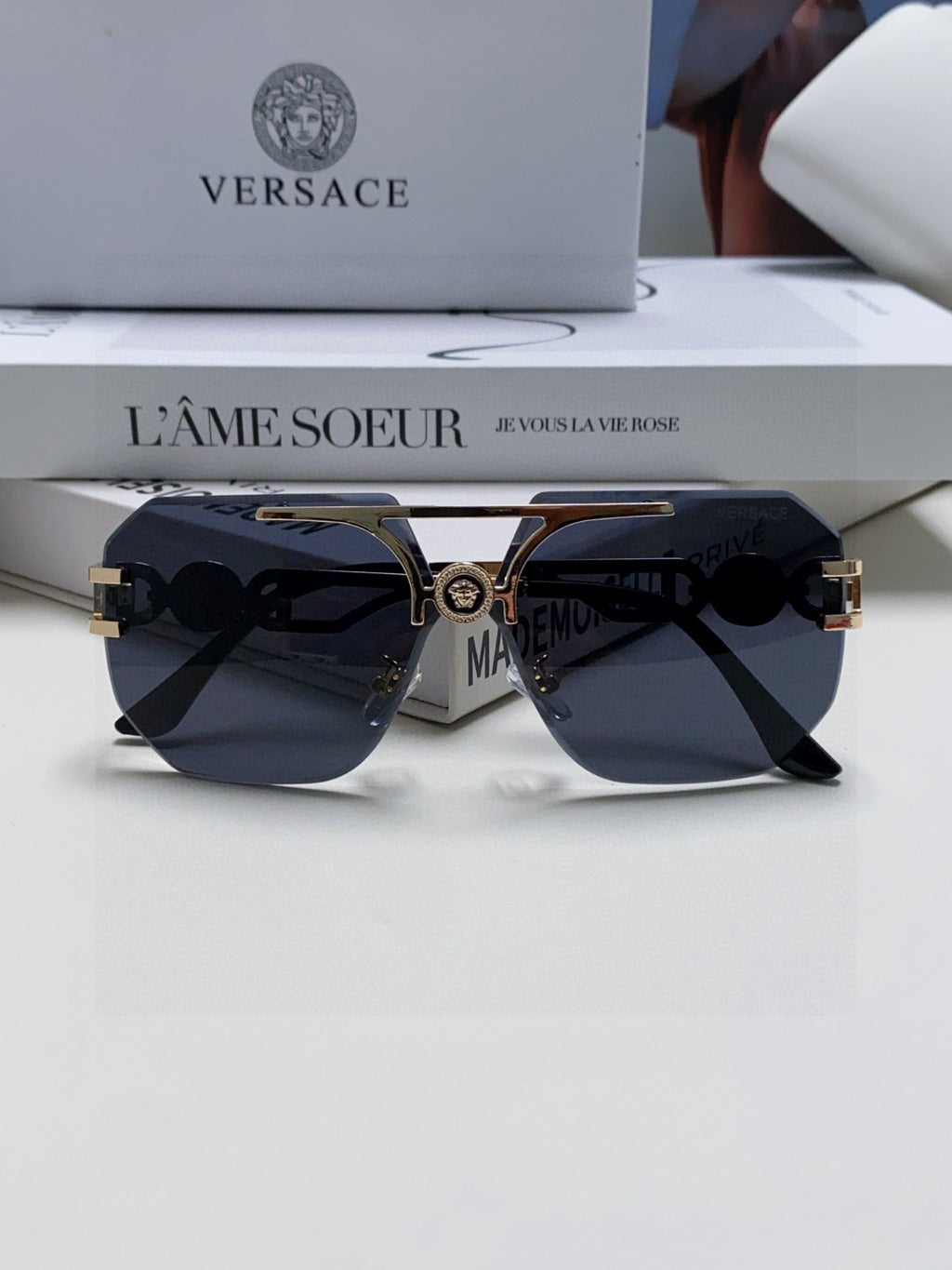 Versace Square Blue Lens Sunglasses for Men & Women - 432817 - detail image 5