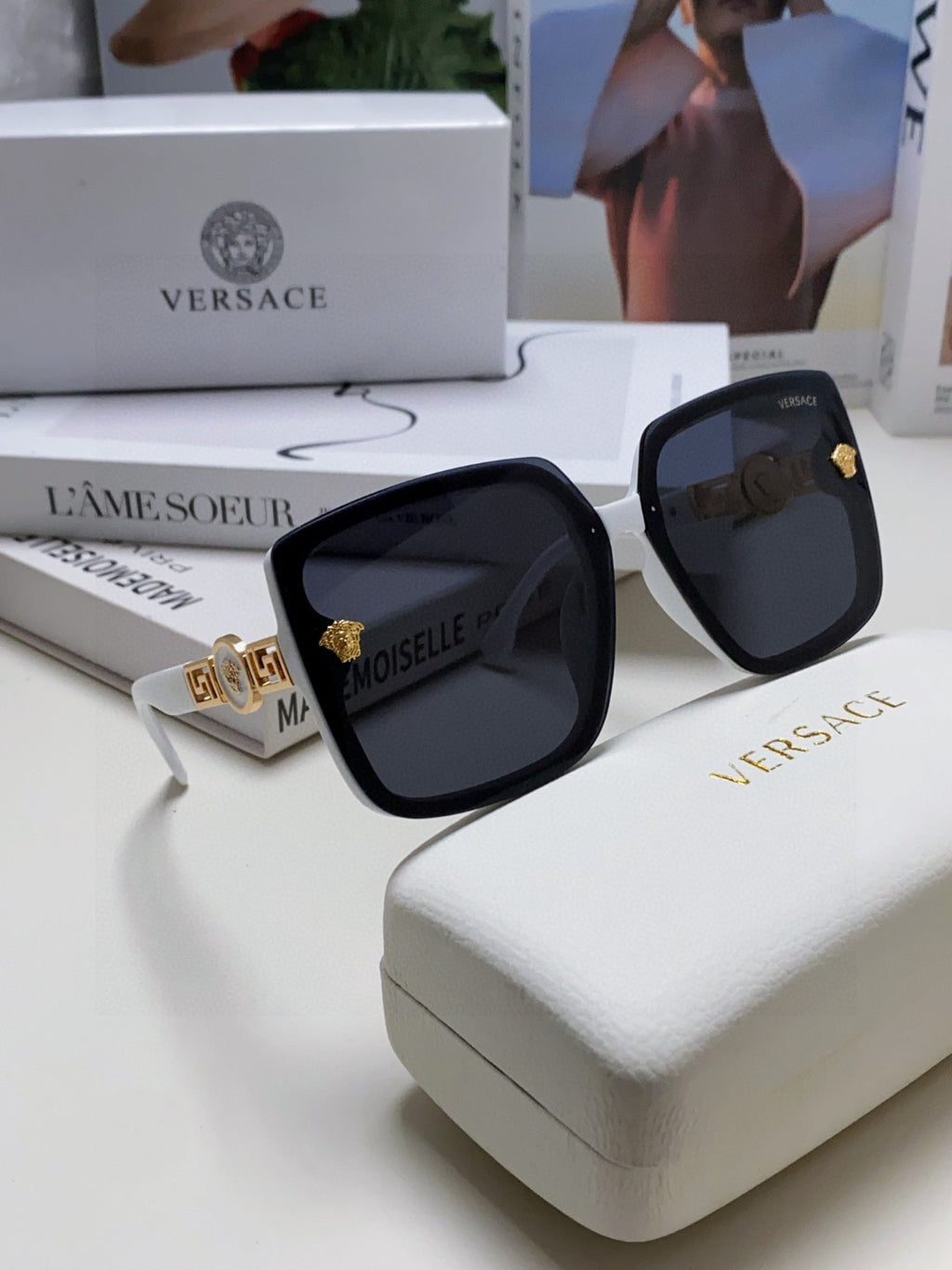 Versace Polarized Fashion Black Lens Sunglasses for Men & Women - 432818 - detail image 7