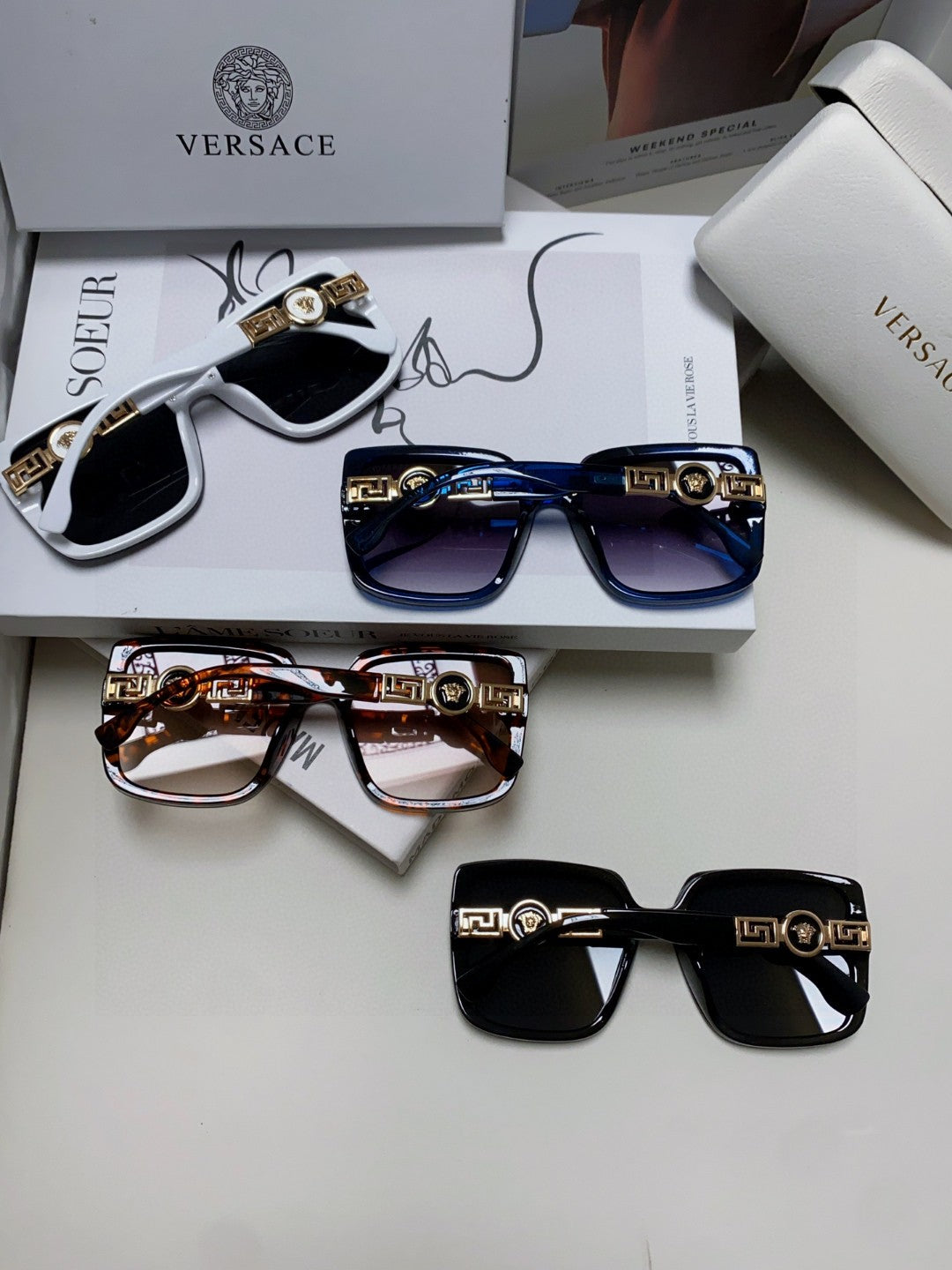 Versace Polarized Fashion Black Lens Sunglasses for Men & Women - 432818 - detail image 8