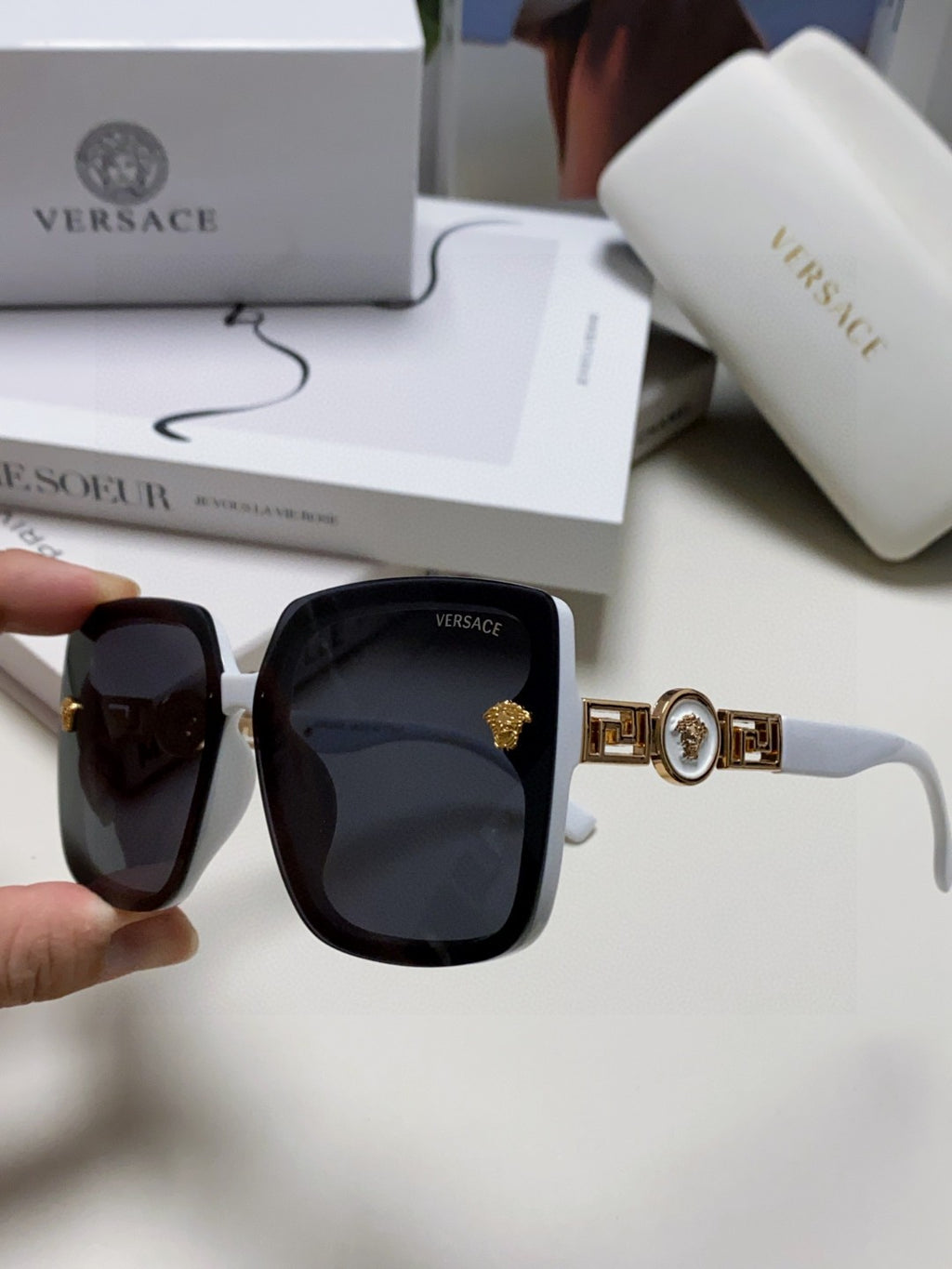Versace Polarized Fashion Black Lens Sunglasses for Men & Women - 432818 - detail image 5