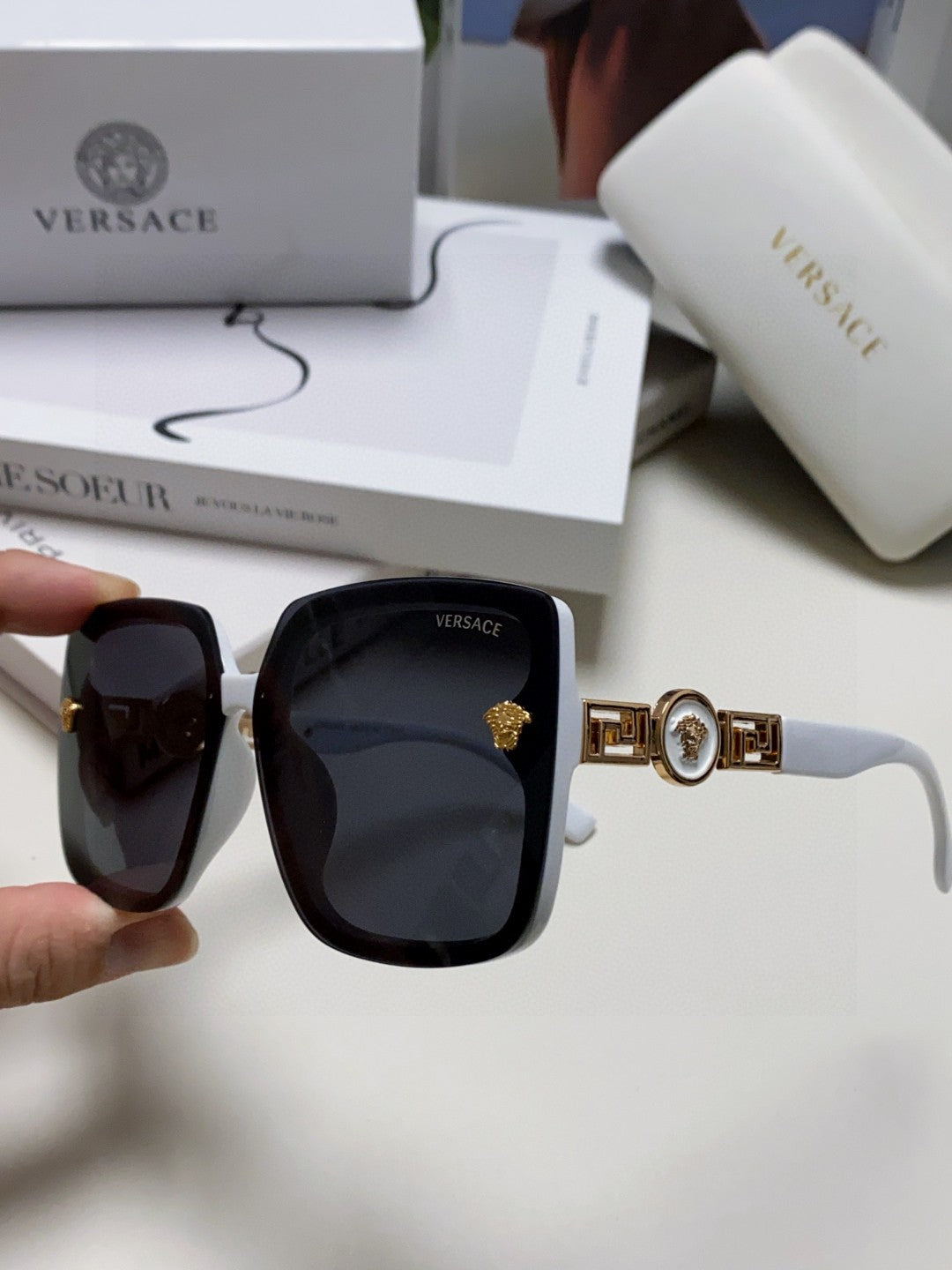 Versace Polarized Fashion Black Lens Sunglasses for Men & Women - 432818 - detail image 5