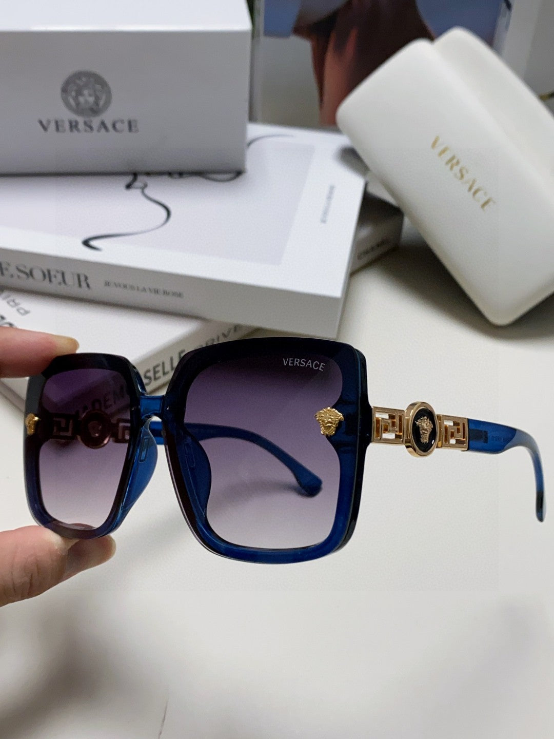 Versace Polarized Fashion Blue Lens Sunglasses for Men & Women - 432819 - detail image 5