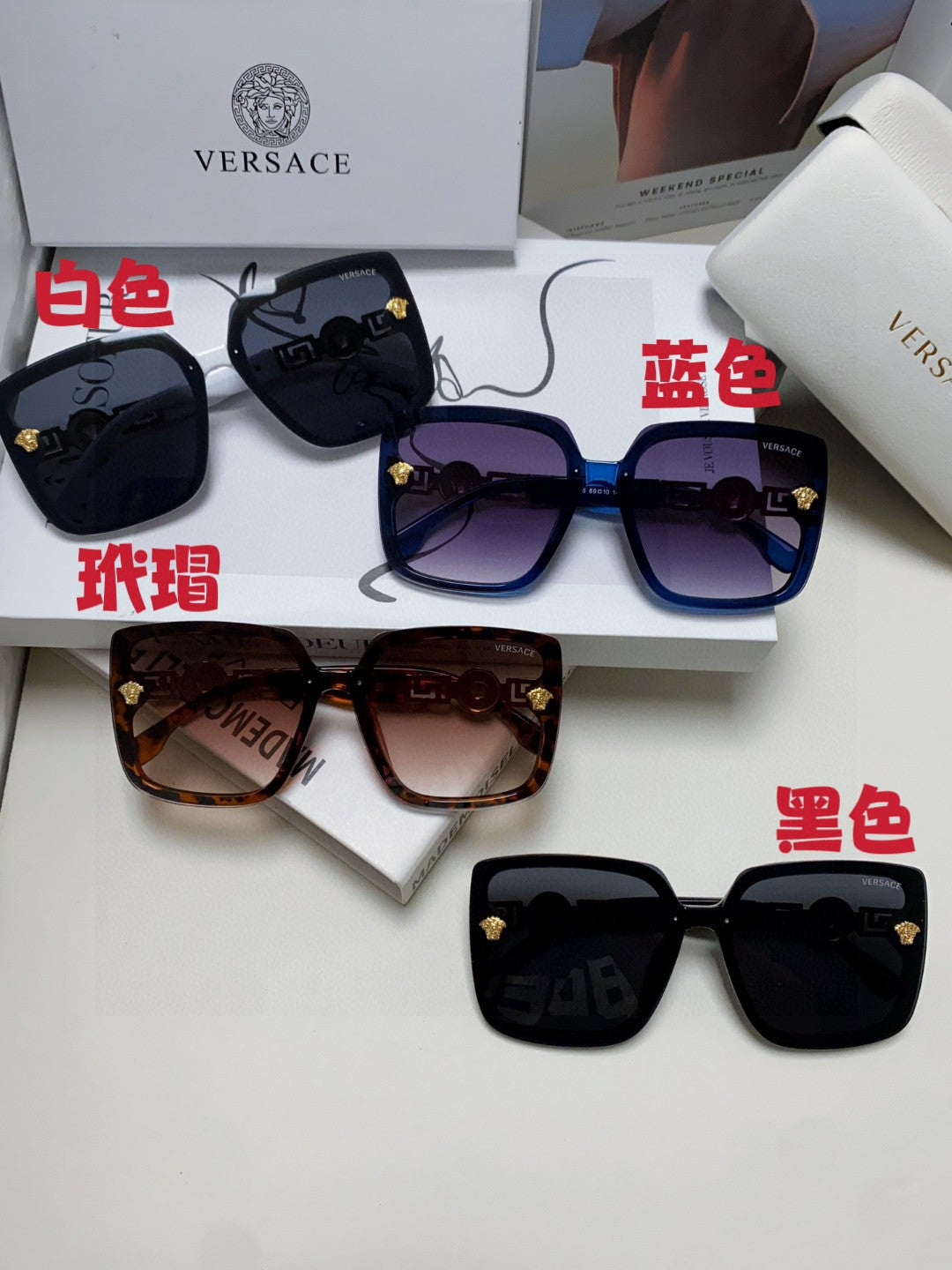 Versace Polarized Fashion Blue Lens Sunglasses for Men & Women - 432819 - detail image 9