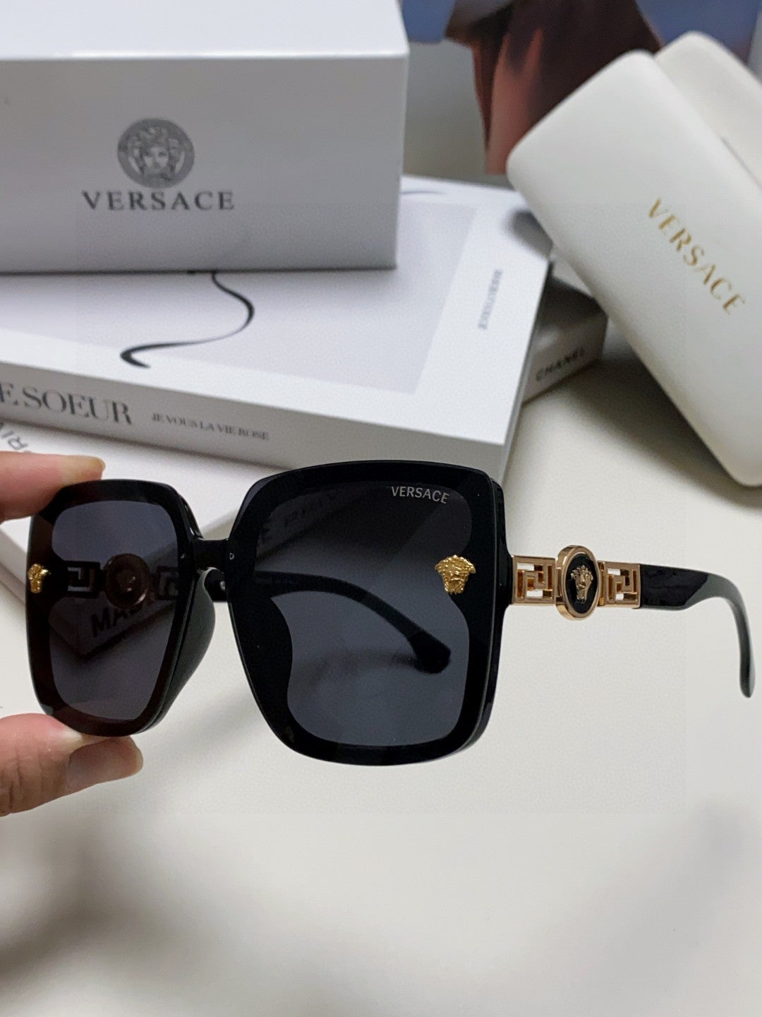 Versace Polarized Fashion Black Lens Sunglasses for Men & Women - 432810 - detail image 5