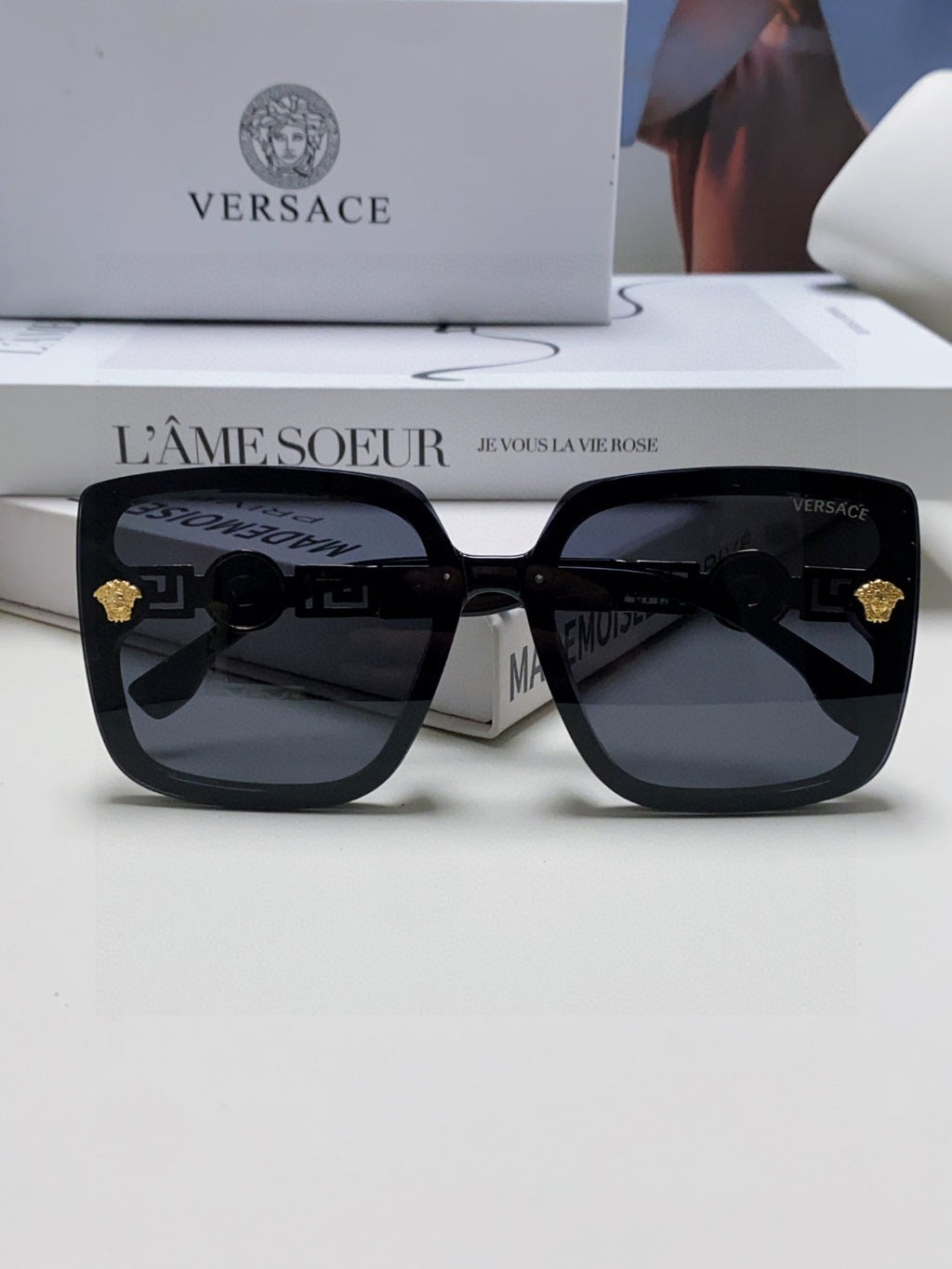 Versace Polarized Fashion Black Lens Sunglasses for Men & Women - 432810 - detail image 6