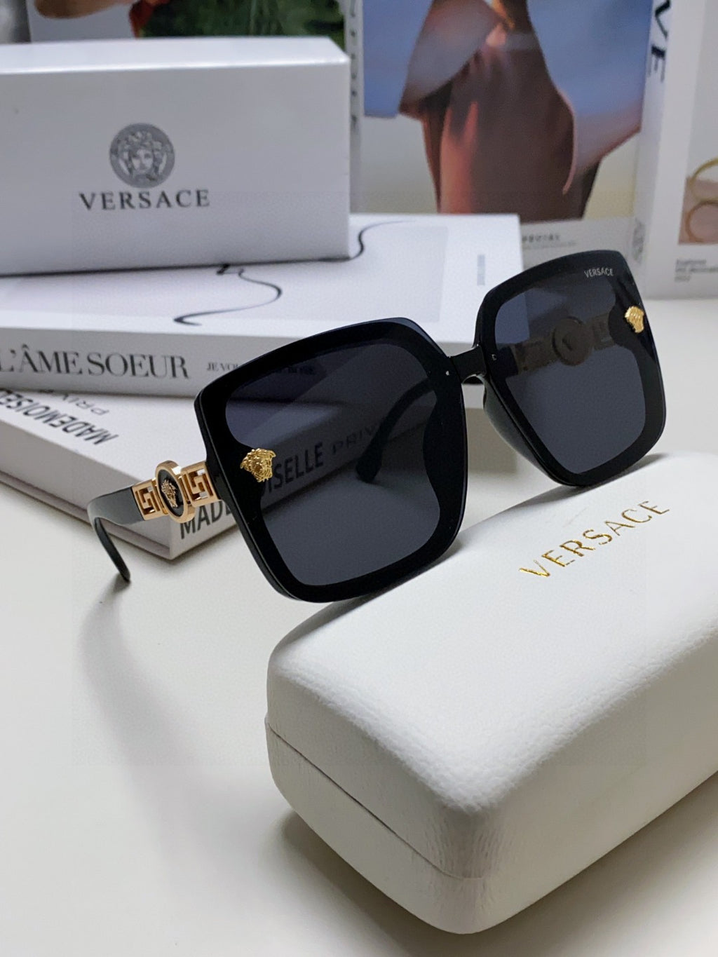 Versace Polarized Fashion Black Lens Sunglasses for Men & Women - 432810 - detail image 7