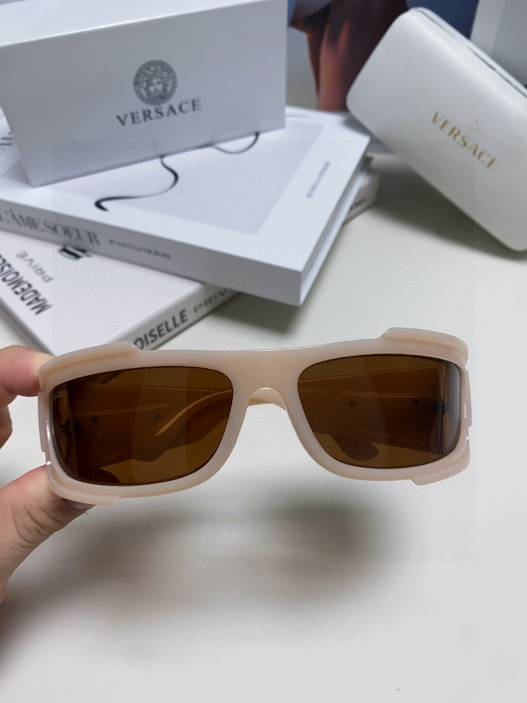 Versace Aviator Pink Lens Sunglasses for Men - 399317 - detail image 3