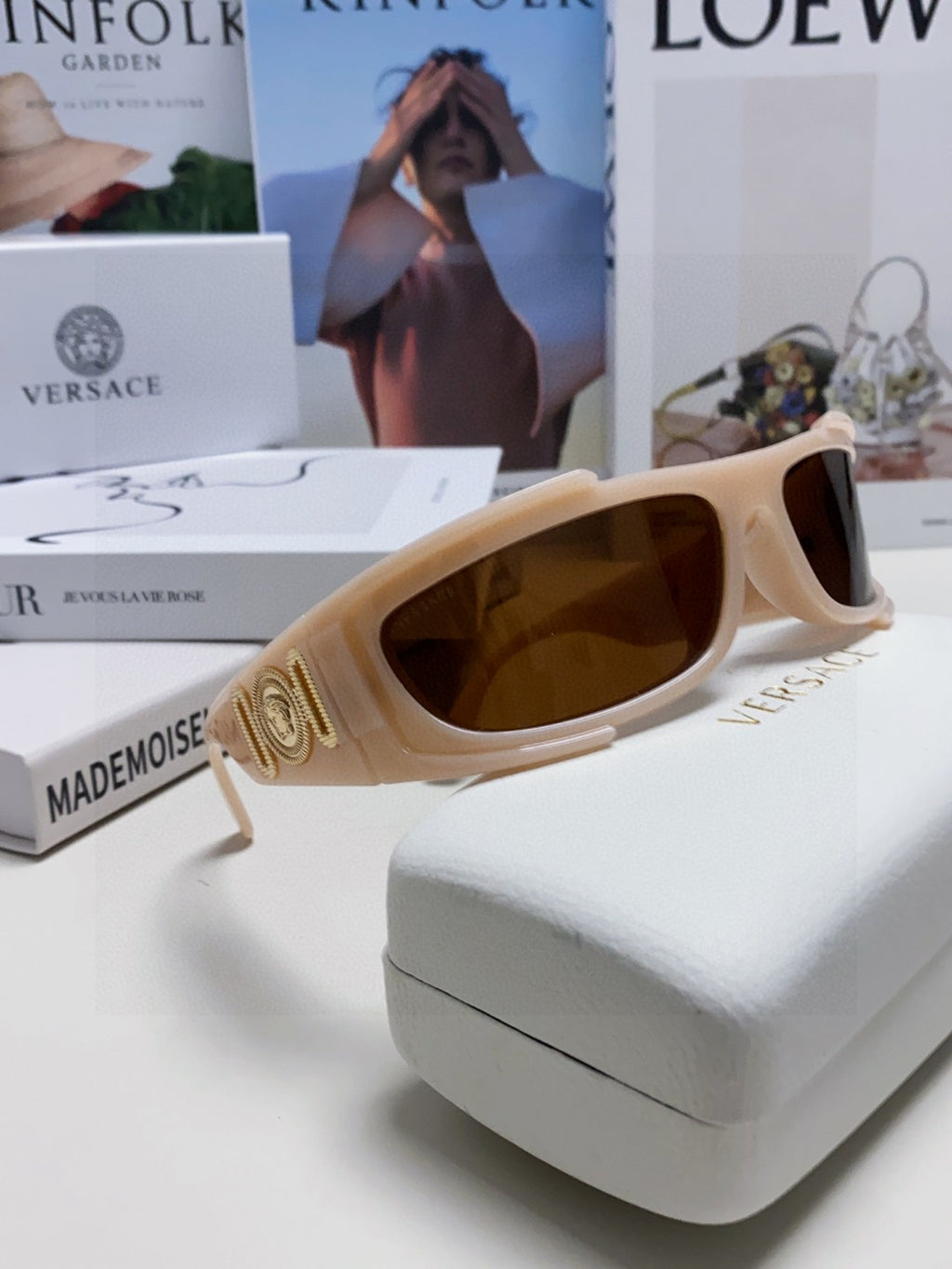 Versace Aviator Pink Lens Sunglasses for Men - detail image 7