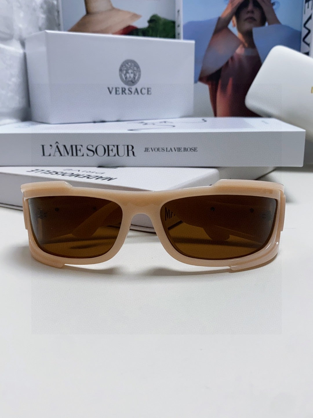 Versace Aviator Pink Lens Sunglasses for Men - 399317 - detail image 6