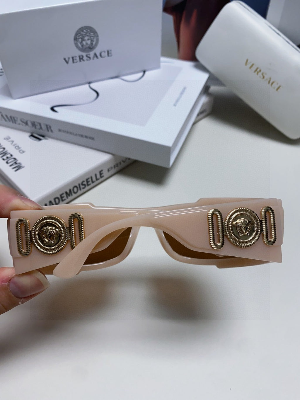 Versace Aviator Pink Lens Sunglasses for Men - detail image 4