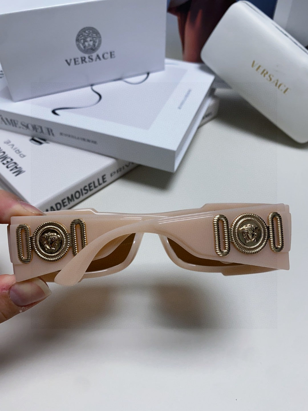 Versace Aviator Pink Lens Sunglasses for Men - 158642 - detail image 4