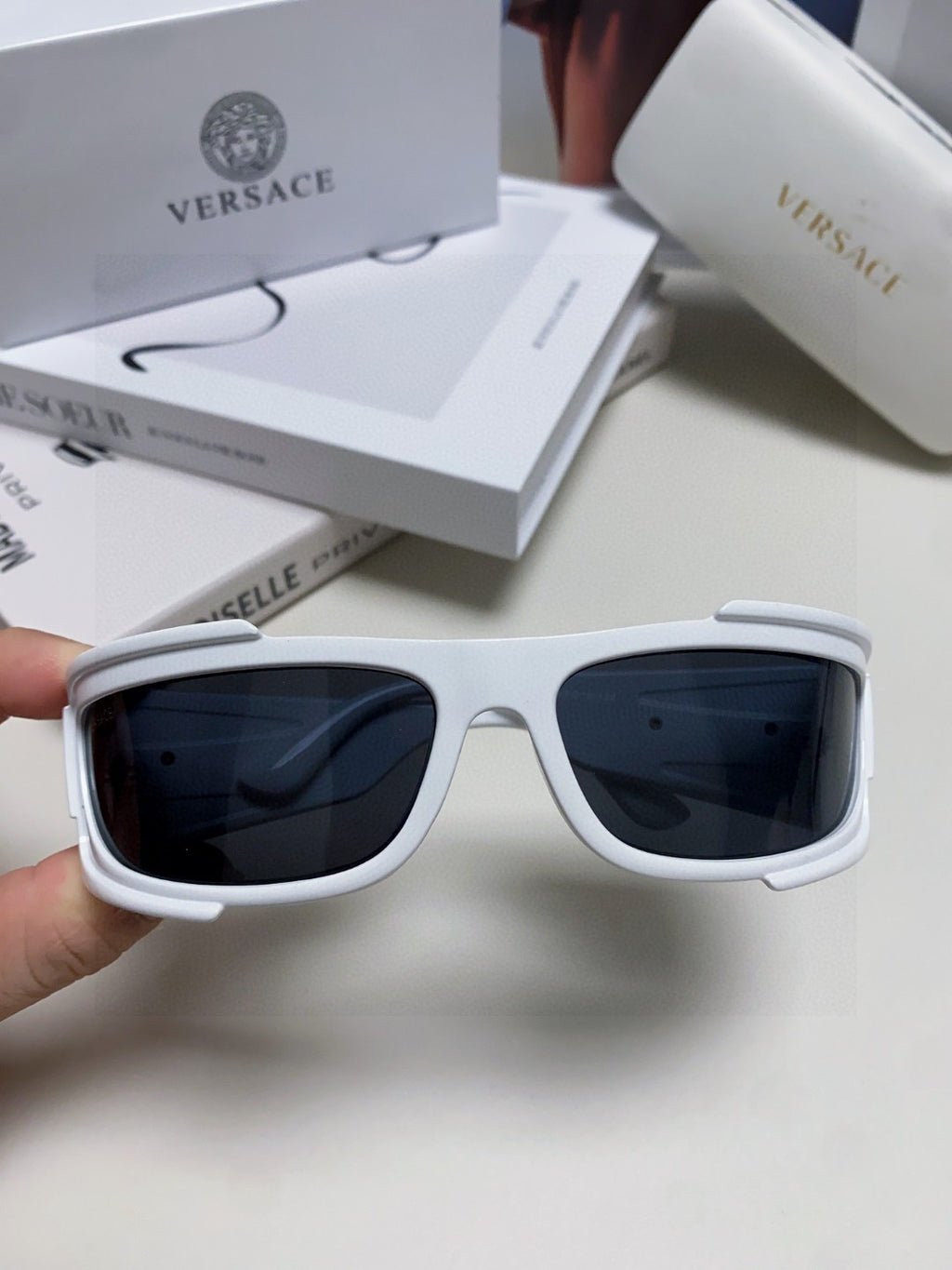 Versace Aviator Black Lens Sunglasses for Men - detail image 2