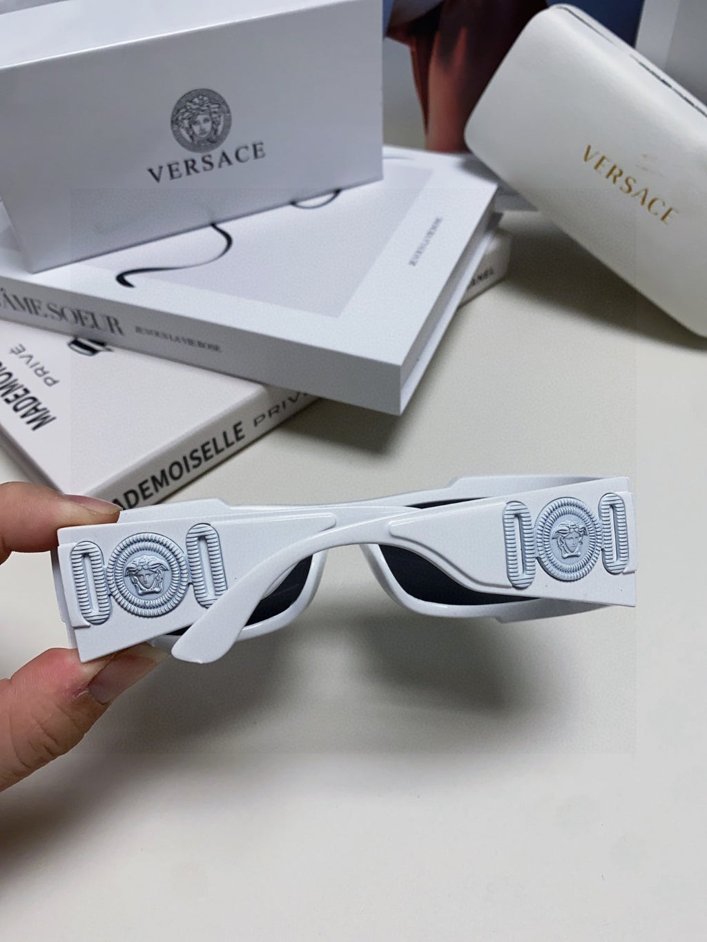 Versace Aviator Black Lens Sunglasses for Men - detail image 3