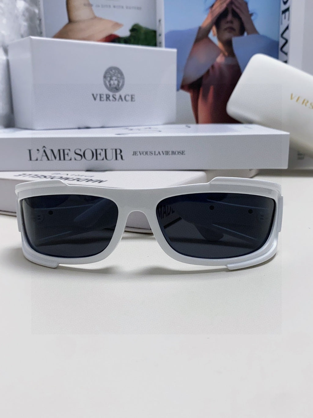Versace Aviator Black Lens Sunglasses for Men - detail image 5