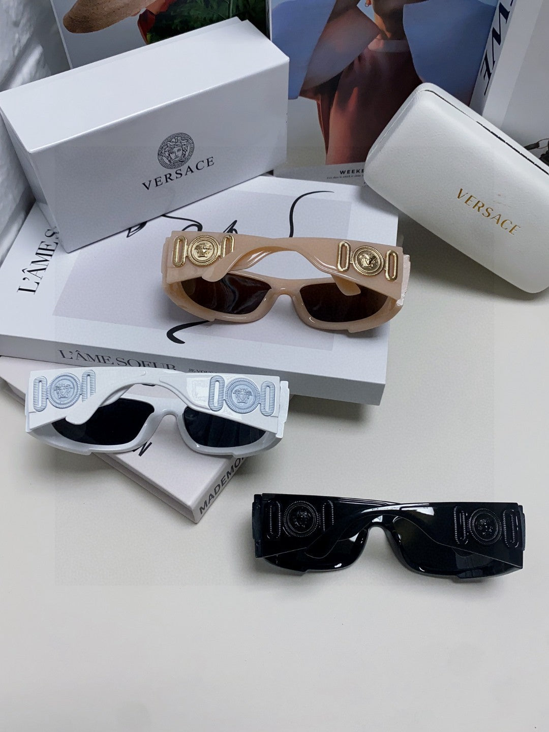 Versace Aviator Black Lens Sunglasses for Men - detail image 7