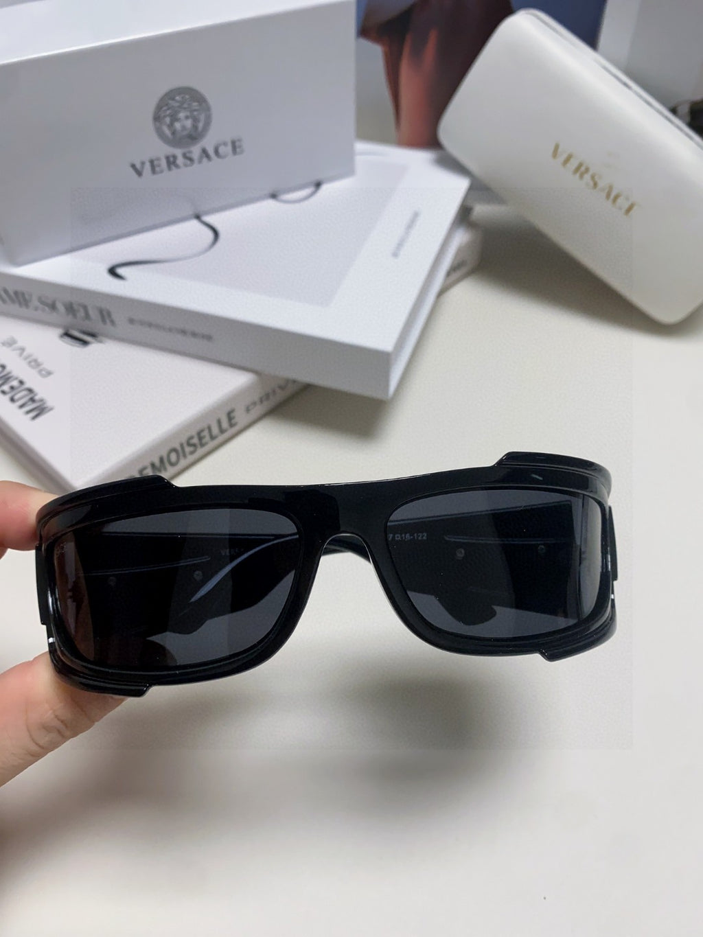 Versace Aviator Blue Lens Sunglasses for Men - detail image 3