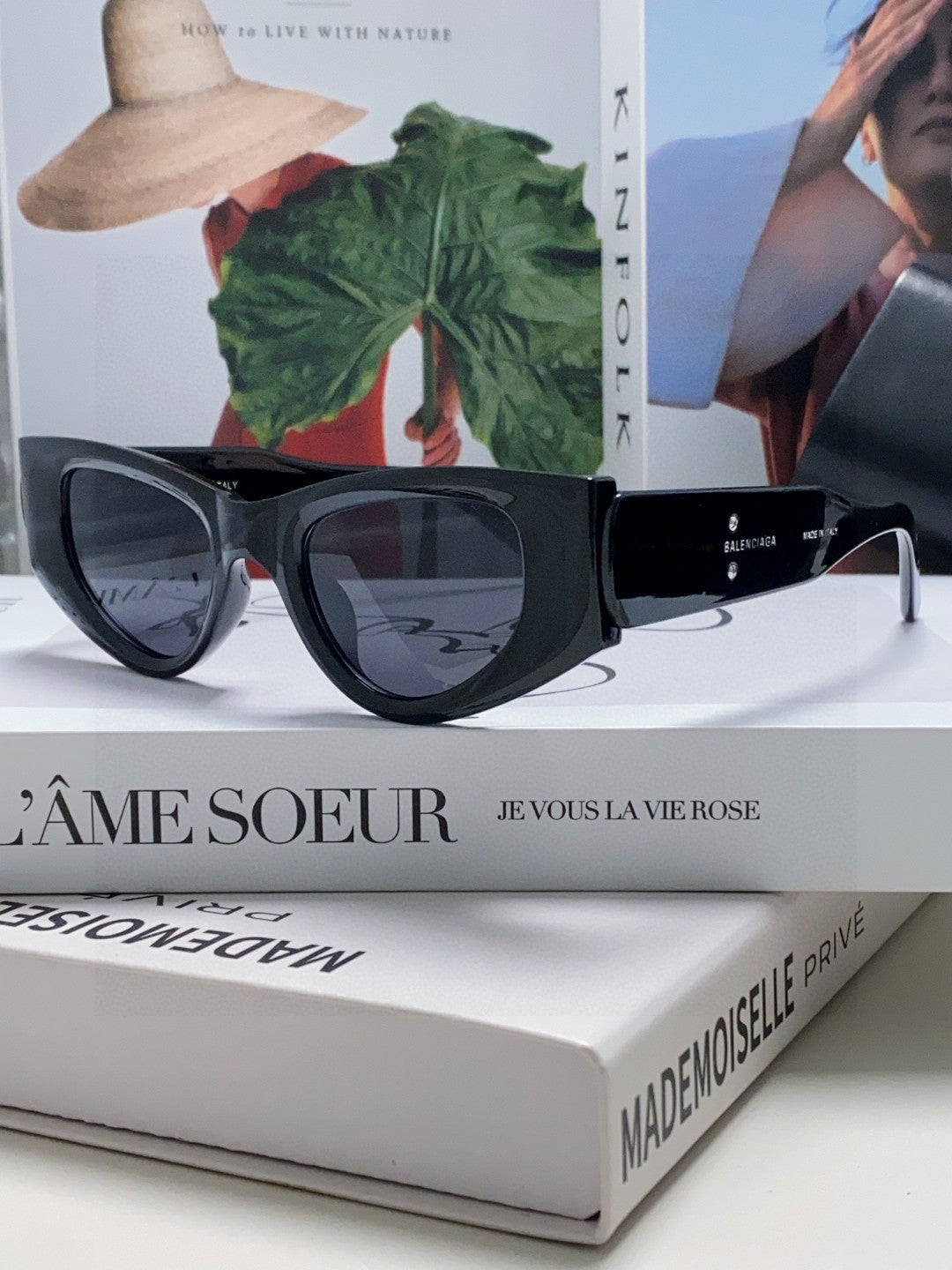 Balenciaga Polarized Cat-Eye Orange Lens Sunglasses for Men & Women - 449635 - detail image 2