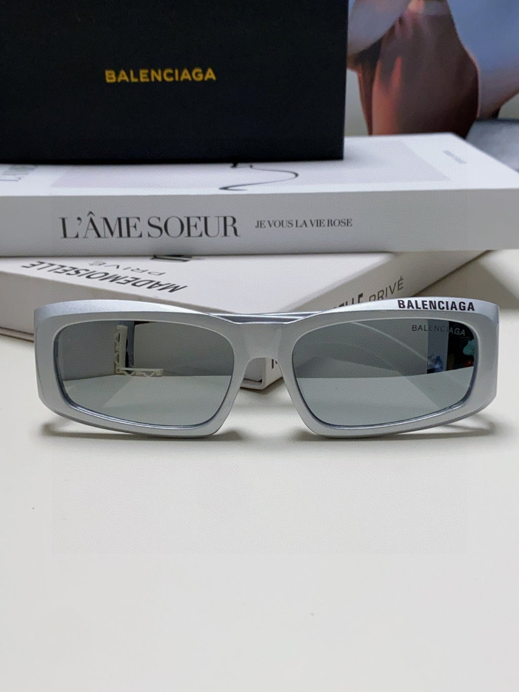 Balenciaga Square Silver Lens Sunglasses for Men & Women - 416102 - detail image 6