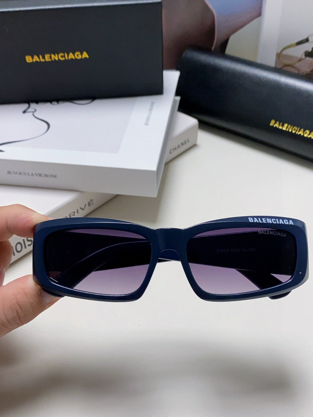 Balenciaga Square Blue Lens Sunglasses for Men & Women - detail image 2