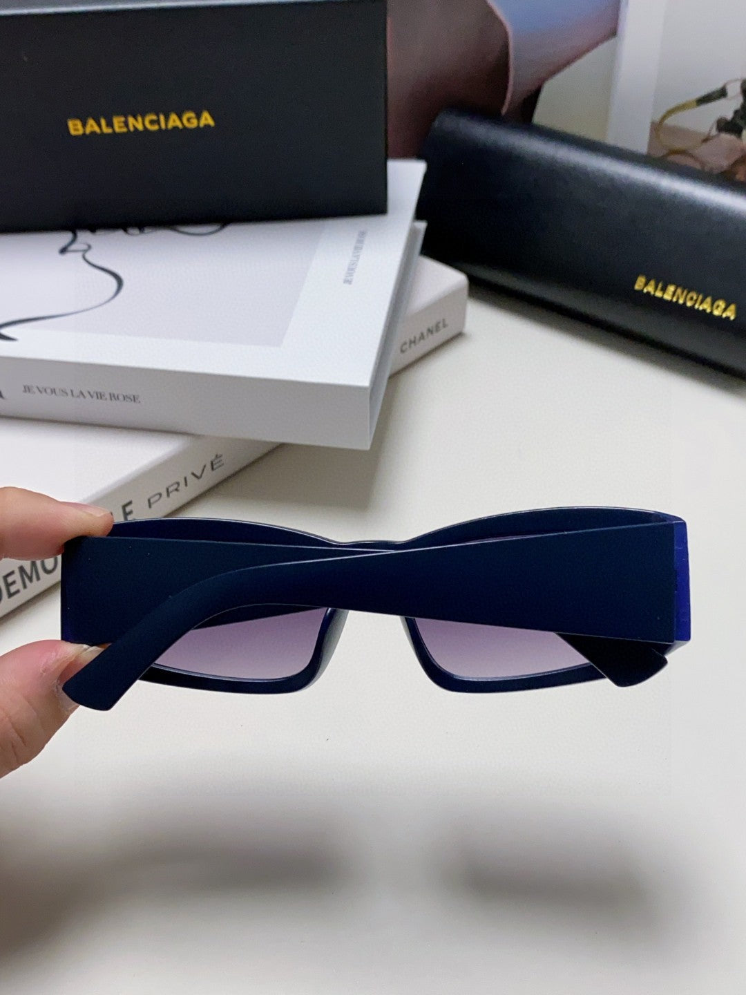 Balenciaga Square Blue Lens Sunglasses for Men & Women - detail image 3