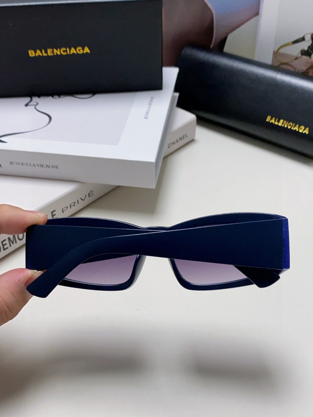 Balenciaga Square Blue Lens Sunglasses for Men & Women - 416105 - detail image 3