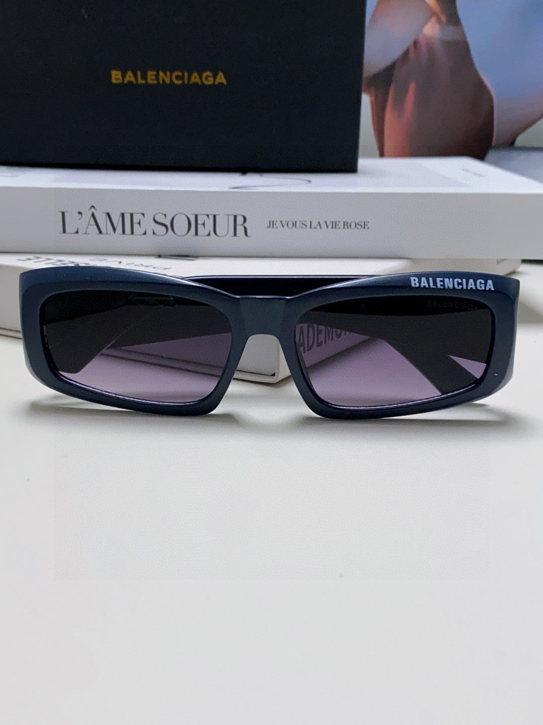 Balenciaga Square Blue Lens Sunglasses for Men & Women - 416105 - detail image 5