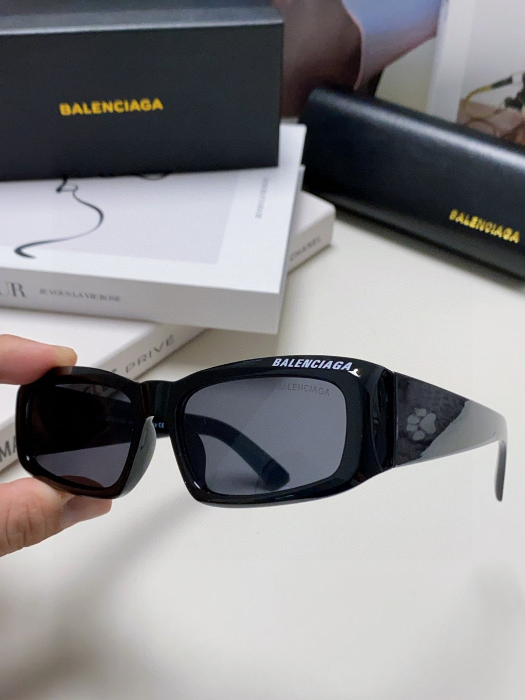 Balenciaga Square Gray Lens Sunglasses for Men & Women - detail image 7