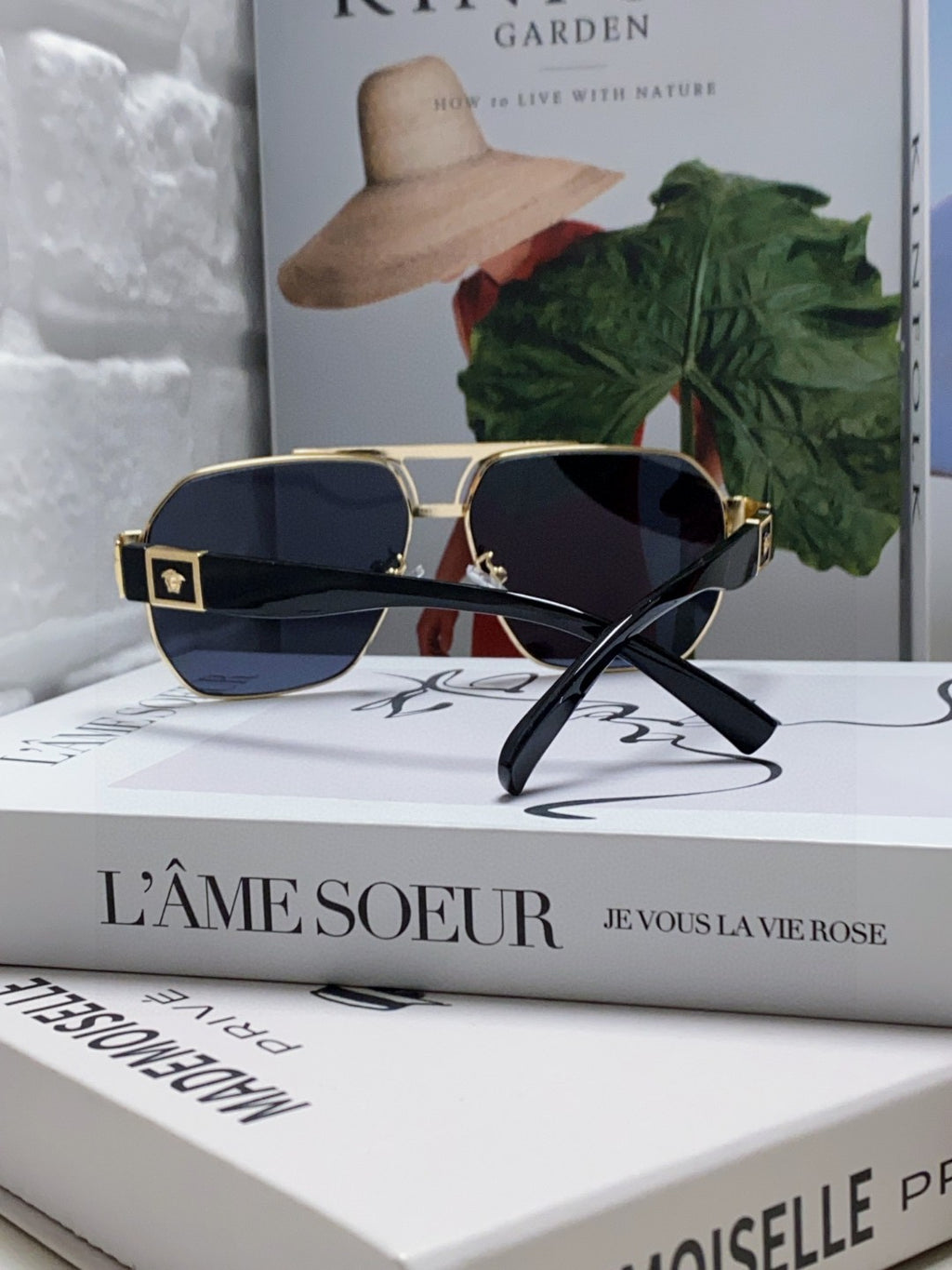 Versace Metal Square Blue Lens Sunglasses for Men & Women - 449847 - detail image 2