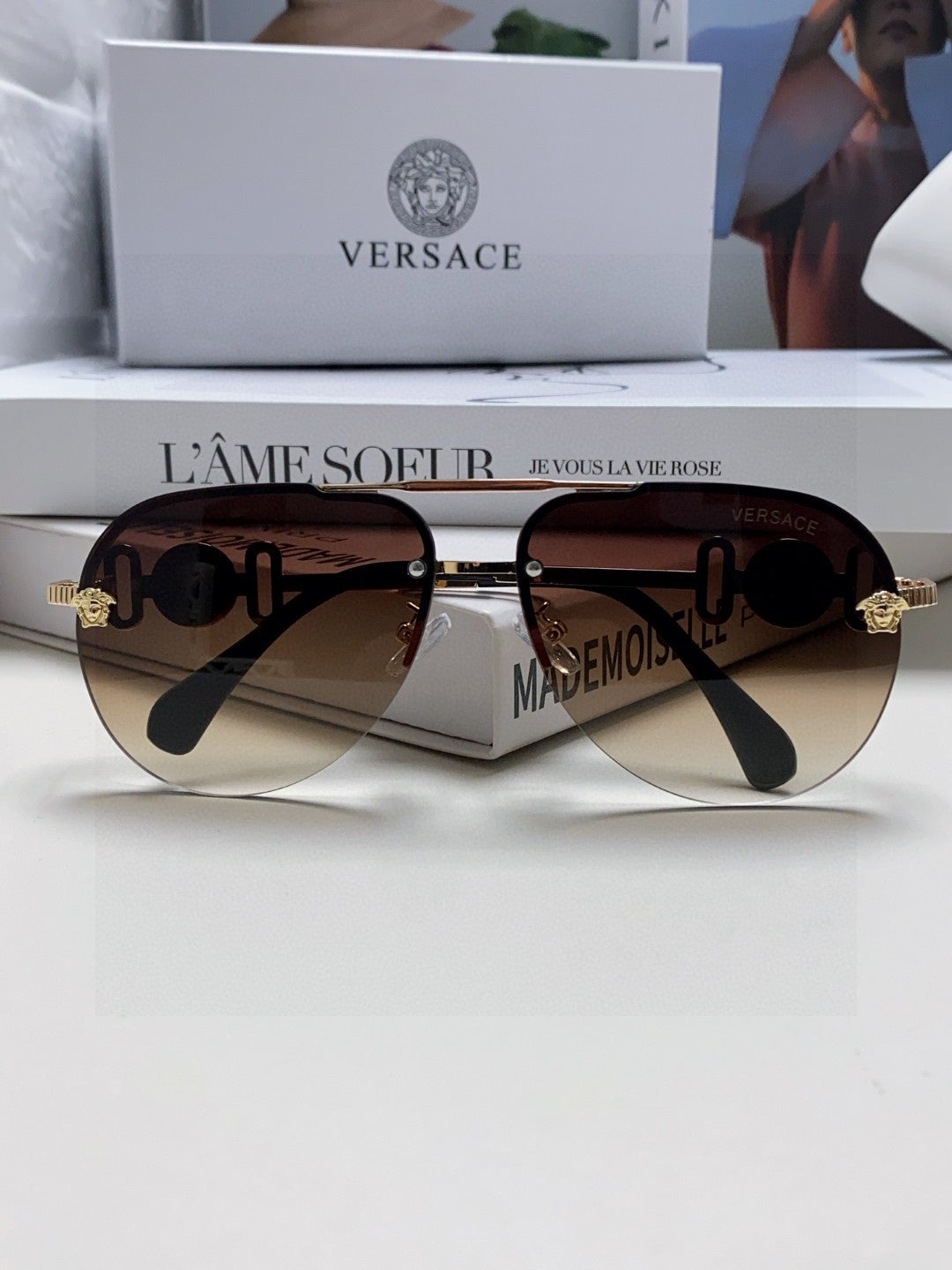 Versace Polarized Fashion Brown Lens Sunglasses for Men & Women - 449849 - detail image 6