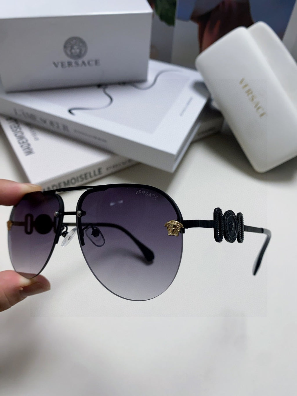 Versace Polarized Fashion Gray Lens Sunglasses for Men & Women - 449850 - detail image 5