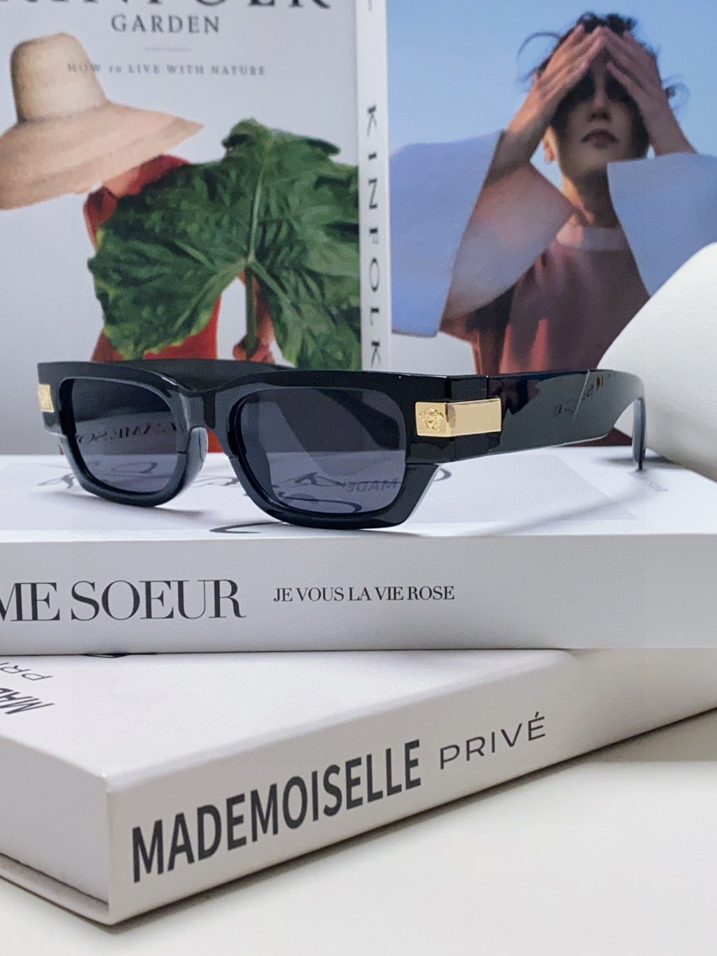 Versace 0VE4465F Rectangular Black Lens Sunglasses for Men & Women - detail image 2