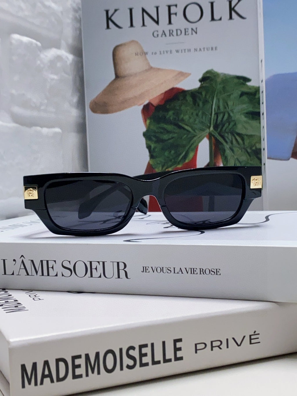 Versace 0VE4465F Rectangular Black Lens Sunglasses for Men & Women - detail image 3