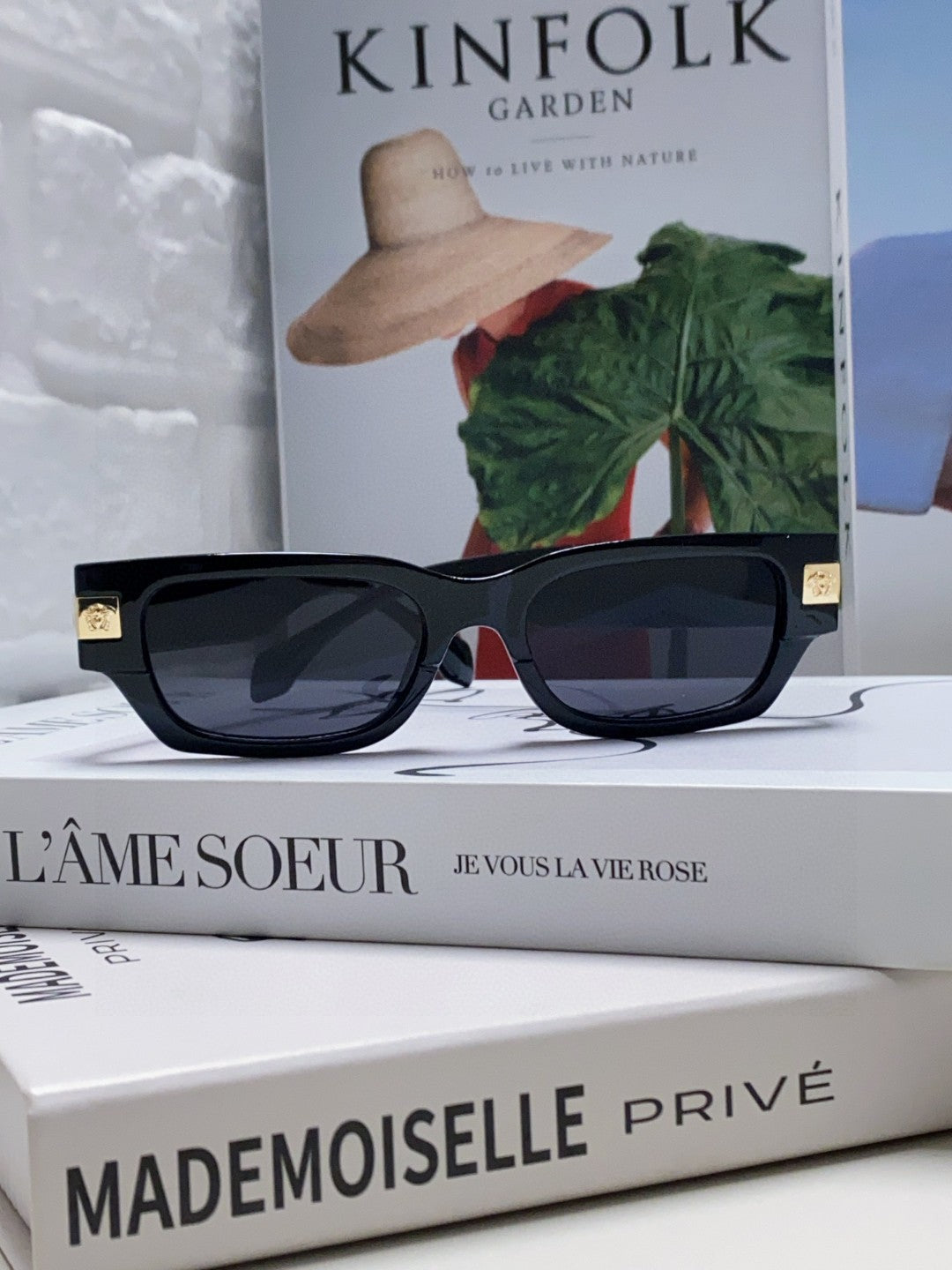 Versace 0VE4465F Rectangular Black Lens Sunglasses for Men & Women - detail image 3