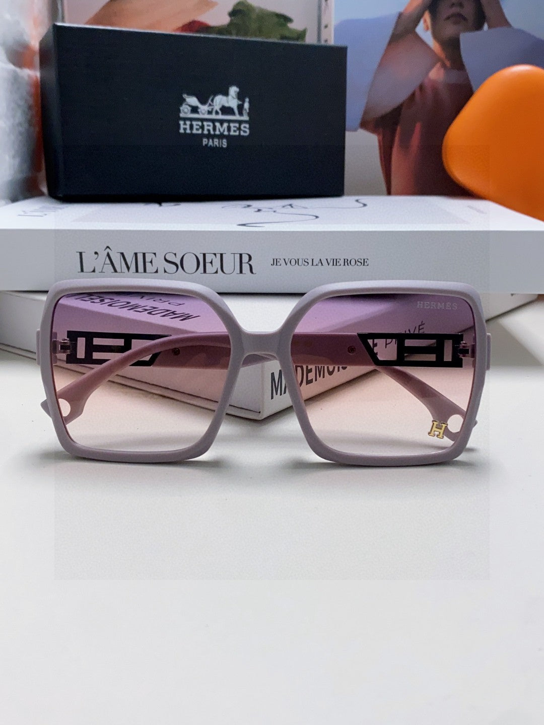 Hermès Square Gray Lens Sunglasses for Men & Women - 450011 - detail image 5